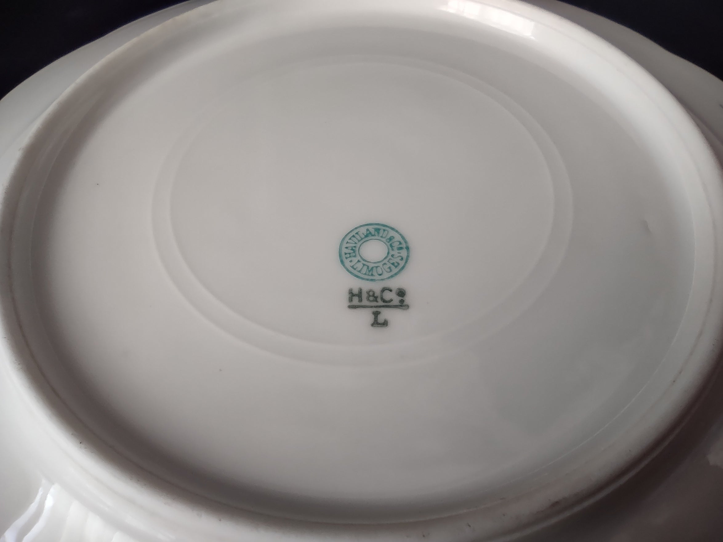 Antique Haviland Limoges Blue Flower Fern Luncheon/Salad Plate 8-1/2" (lot 958)