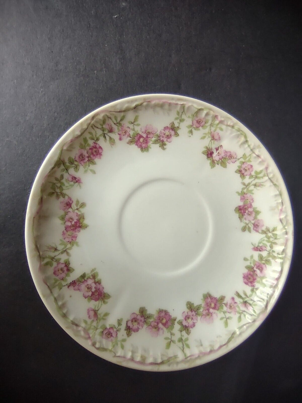 GDA Limoges Saucer ONLY Apple Blossom Garland Swag Ribbon (lot 751)