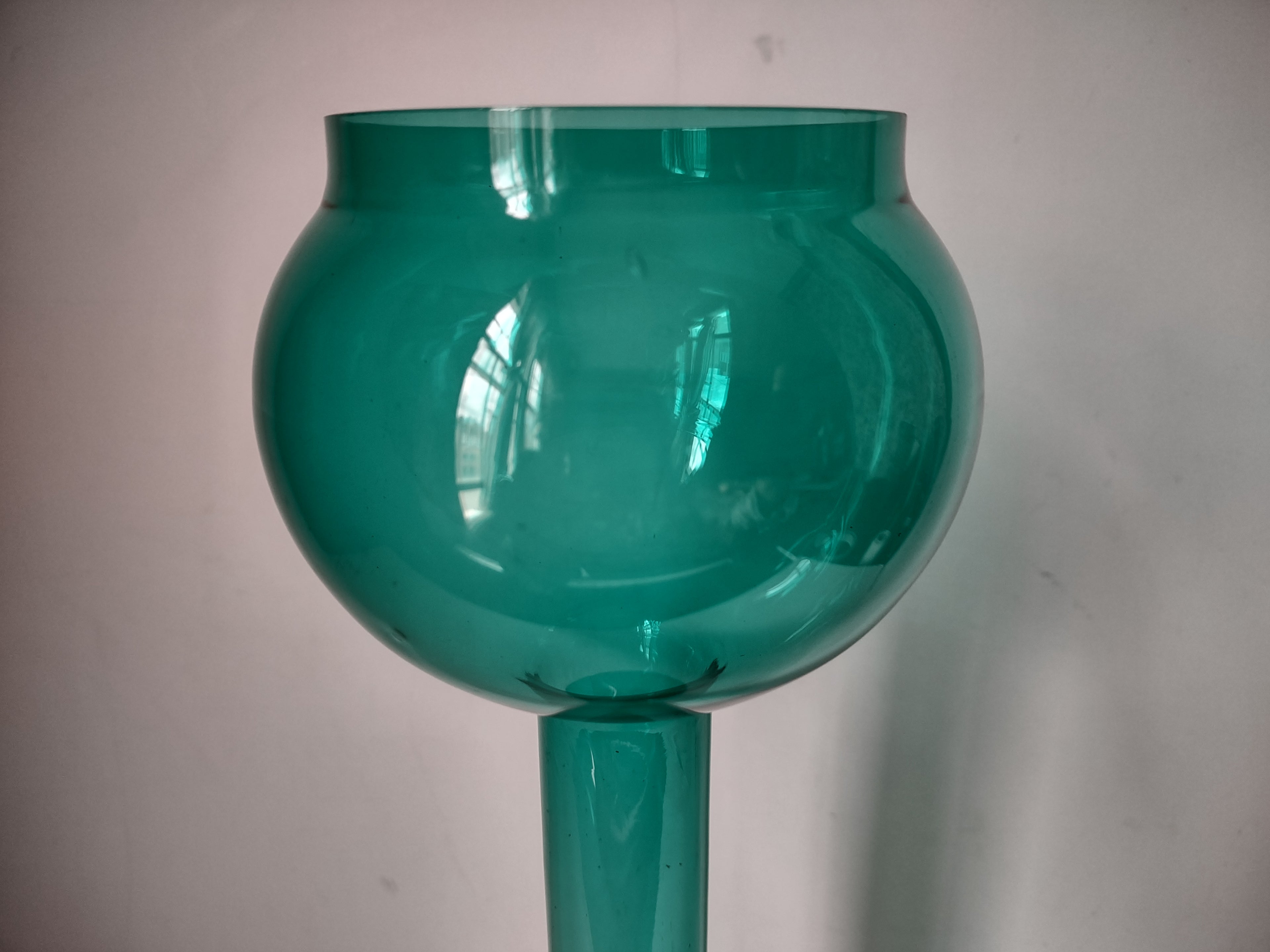 Vintage Floating Candle Juniper Green 12" Glass Candle Holder (lot 2744)