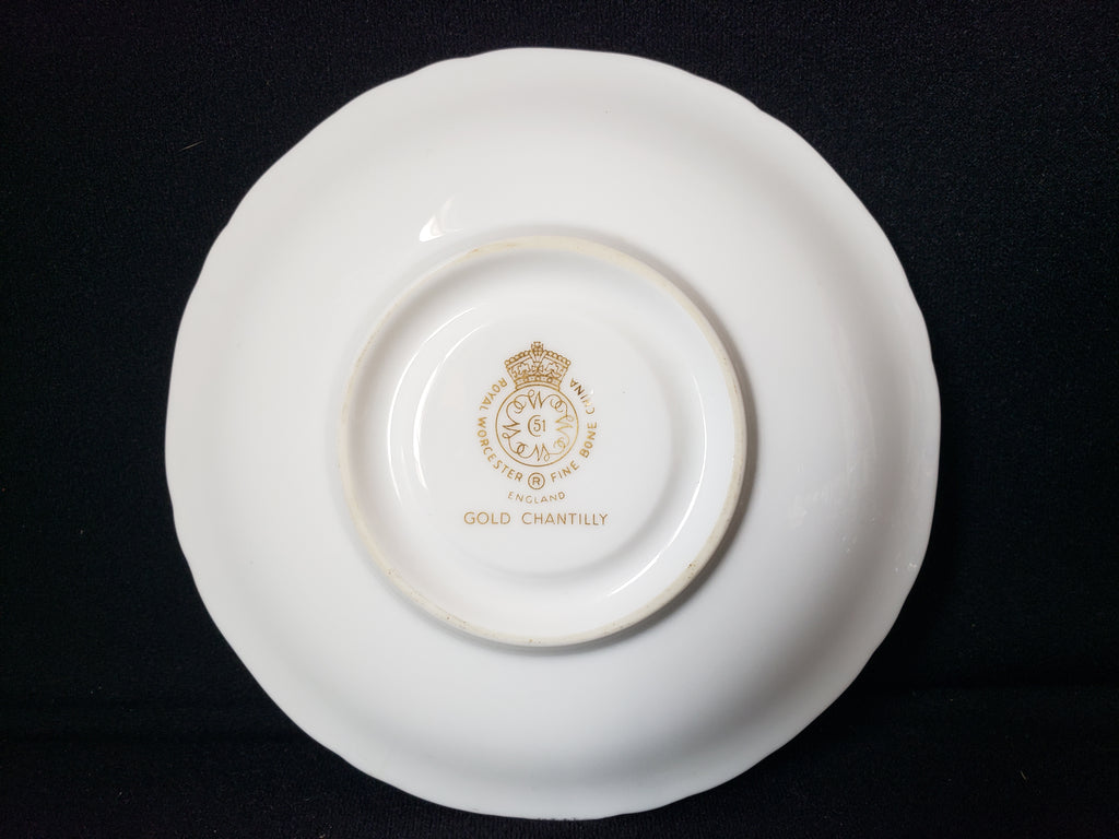 Vintage Royal Worcester Saucer ONLY Gold Chantilly 5-3/4 (lot 2094)