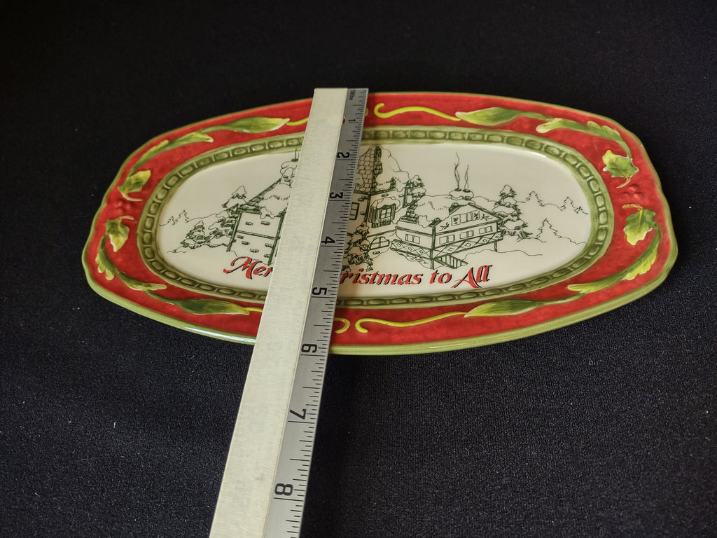 Fitz and Floyd St Nick Serving Tray Platter "Merry Christmas to All" (lot 1523