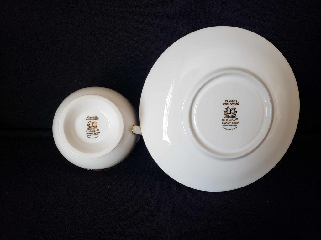 Vintage Lenox Regency Black Tea Cup with Saucer (lot 1934)