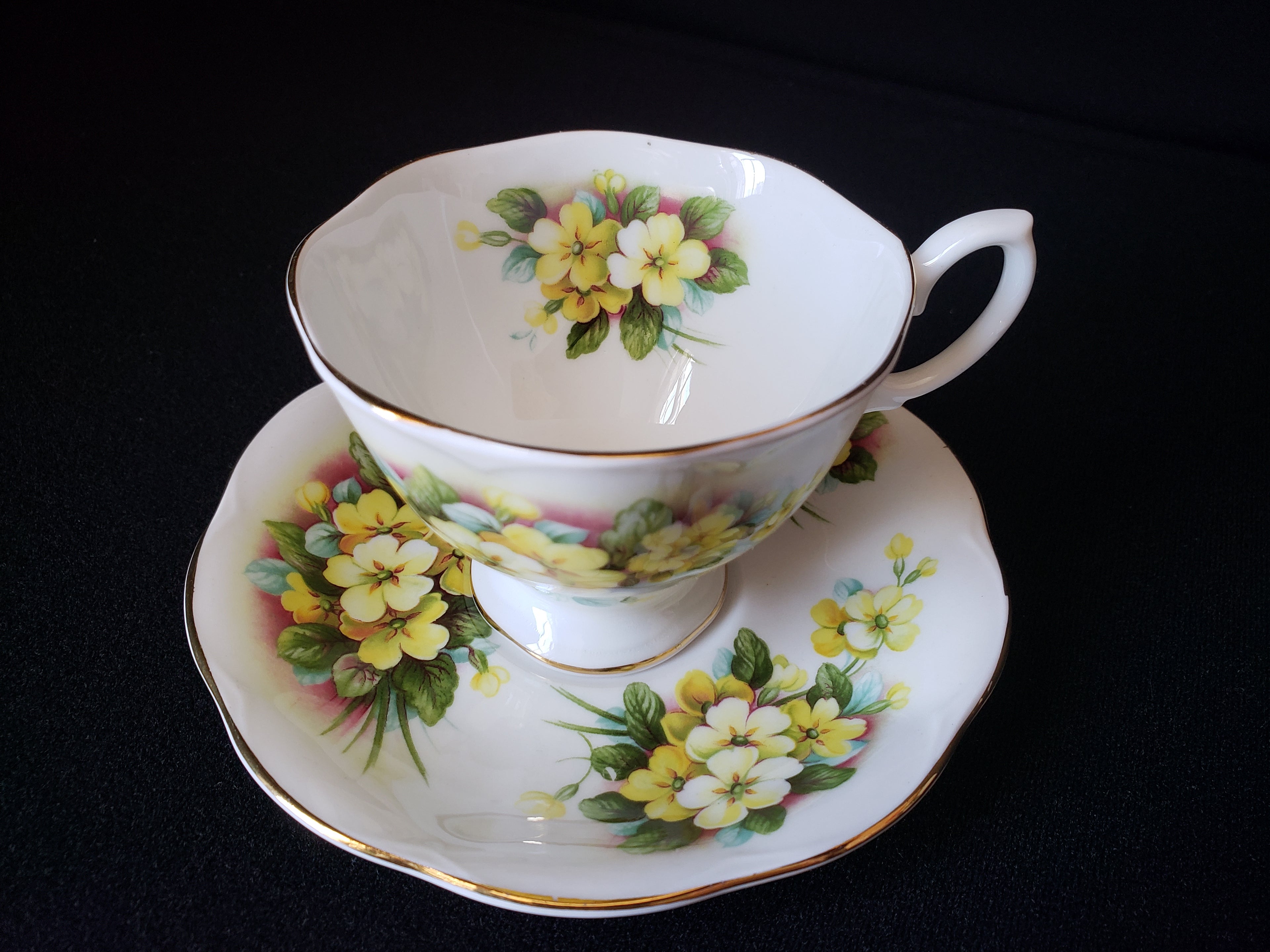Vintage Royal Albert Floral Primula Demitasse Cup with Saucer (lot 2037)