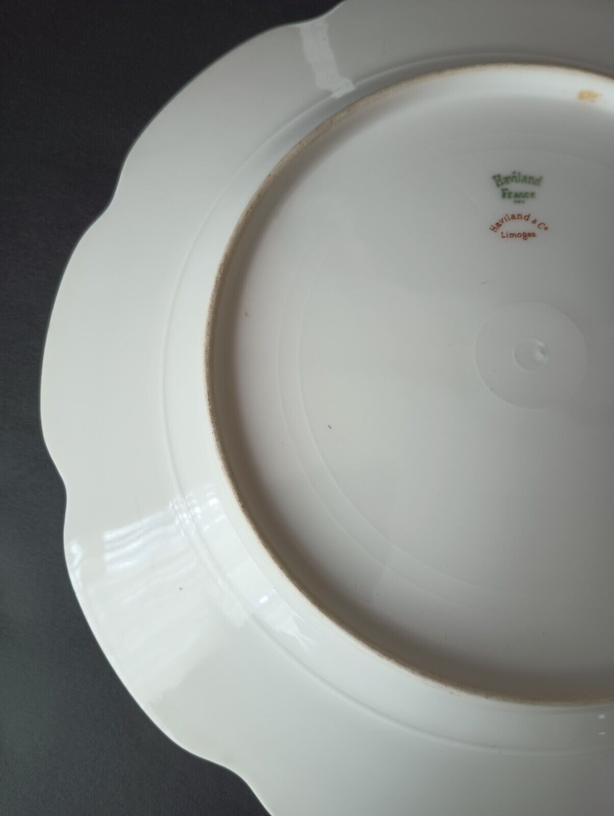Haviland Limoges Set of 2 Plate Dinner 9-3/4" Gold Trim Roses (lot 382)