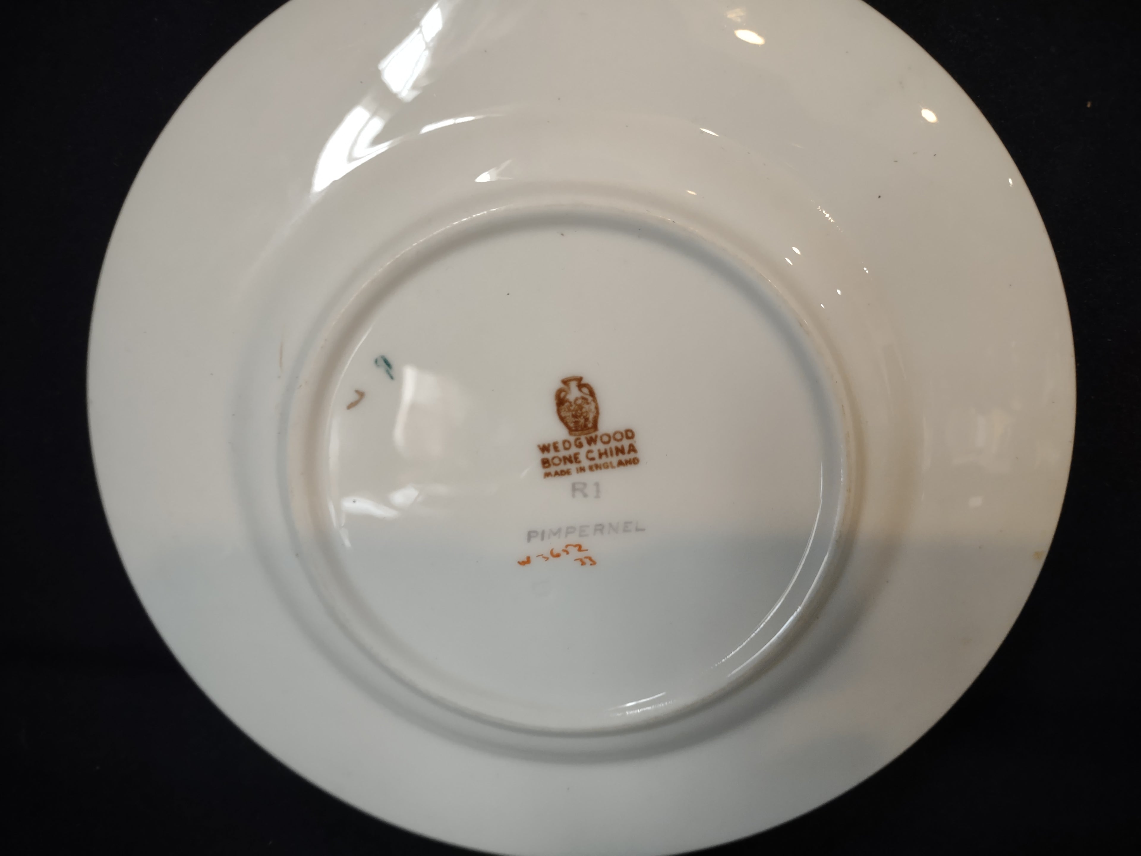 Wedgwood Pimpernel Pink Bread Butter Plate 6" Brown Stamp (lot 2764)