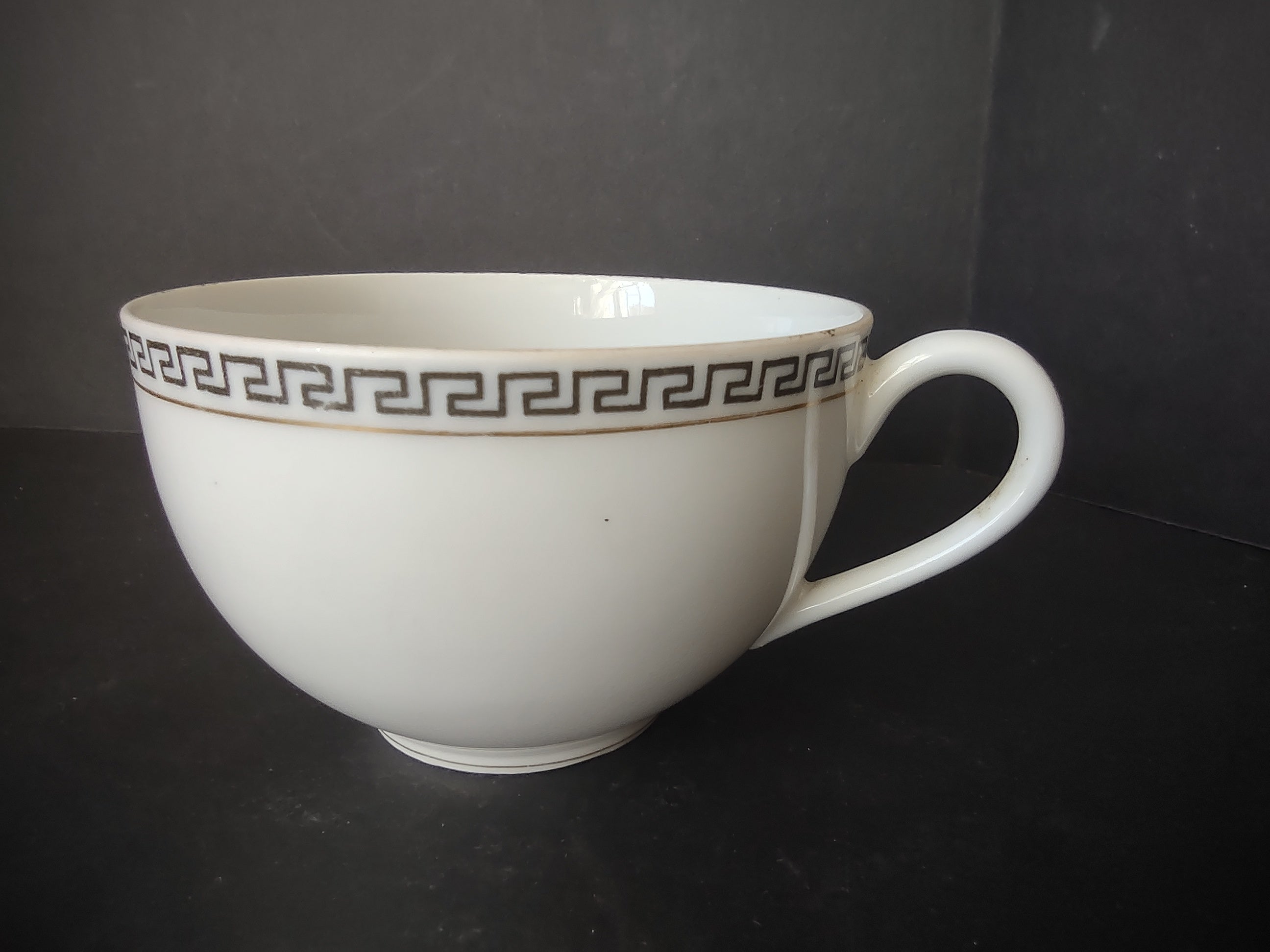 T & V Limoges France Tea Cup ONLY Gold Black Decor (lot 1066)
