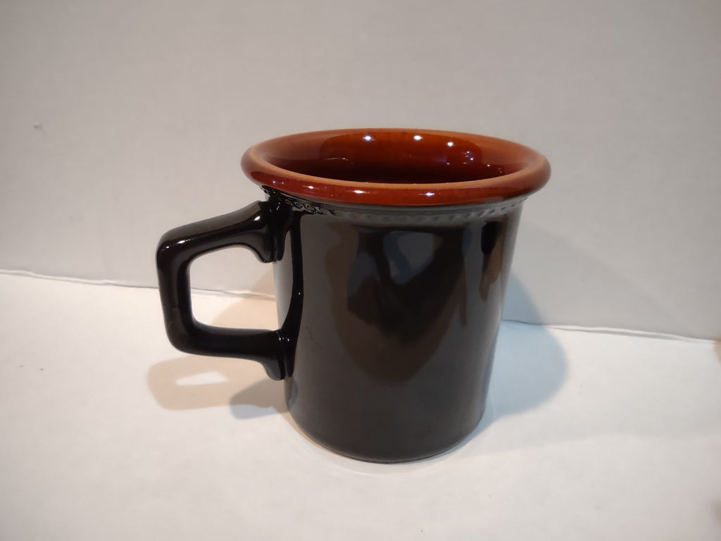 Vintage MCM Ironstone Amber Octagon Teacup Mug x 3 Rustic USA (lot 5009)