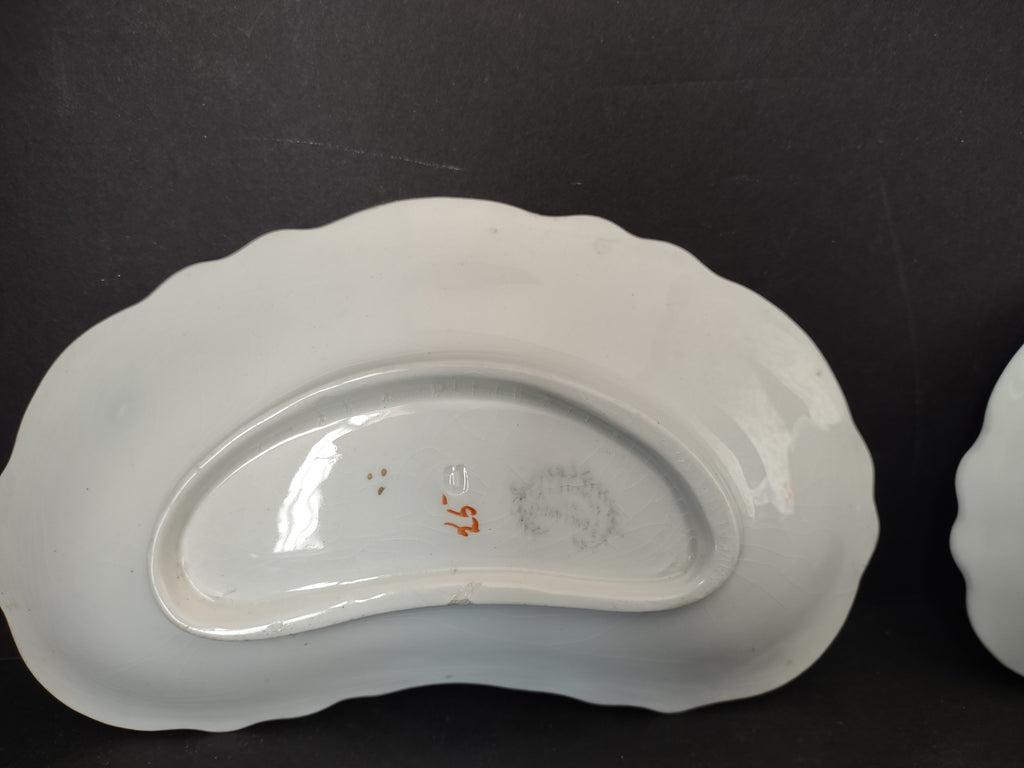 Vintage England Bone Side Salad Dish x 3 Roses Cottage Style CRAZING (lot 5667)