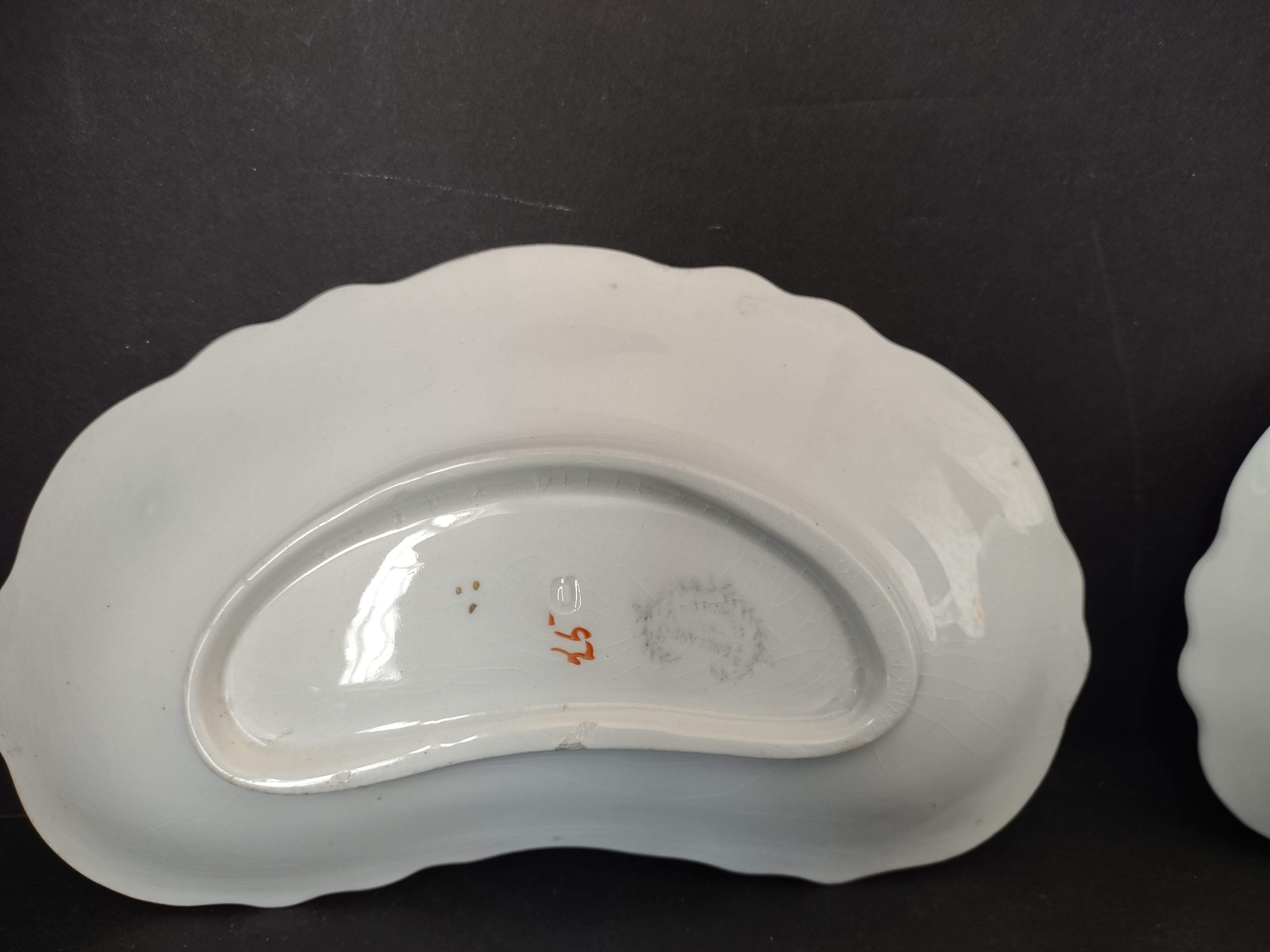 Vintage England Bone Side Salad Dish x 3 Roses Cottage Style CRAZING (lot 5667)