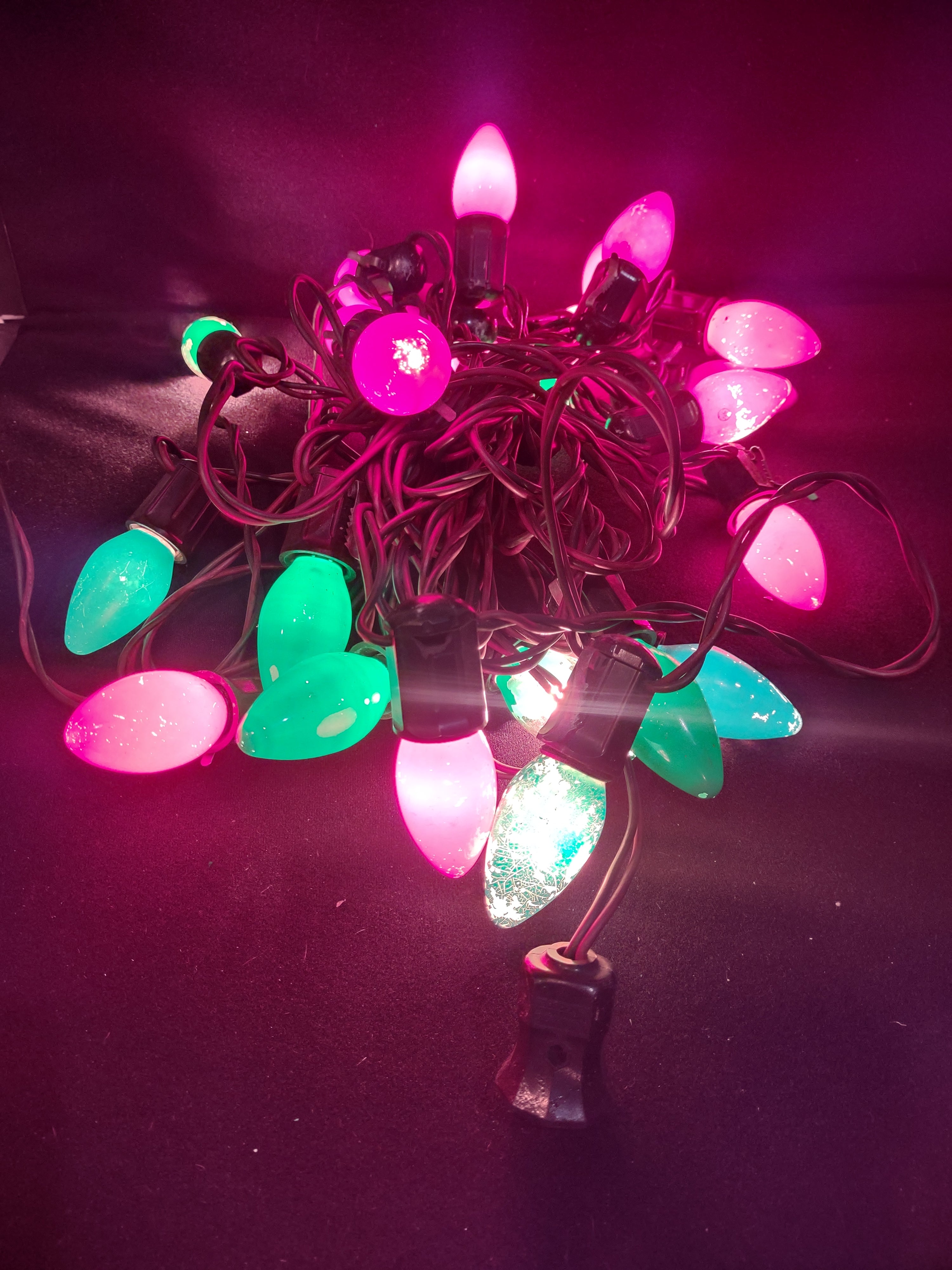 Christmas String Lights Vintage 25 Socket C9 Bulbs Works Paramount (lot 3284)