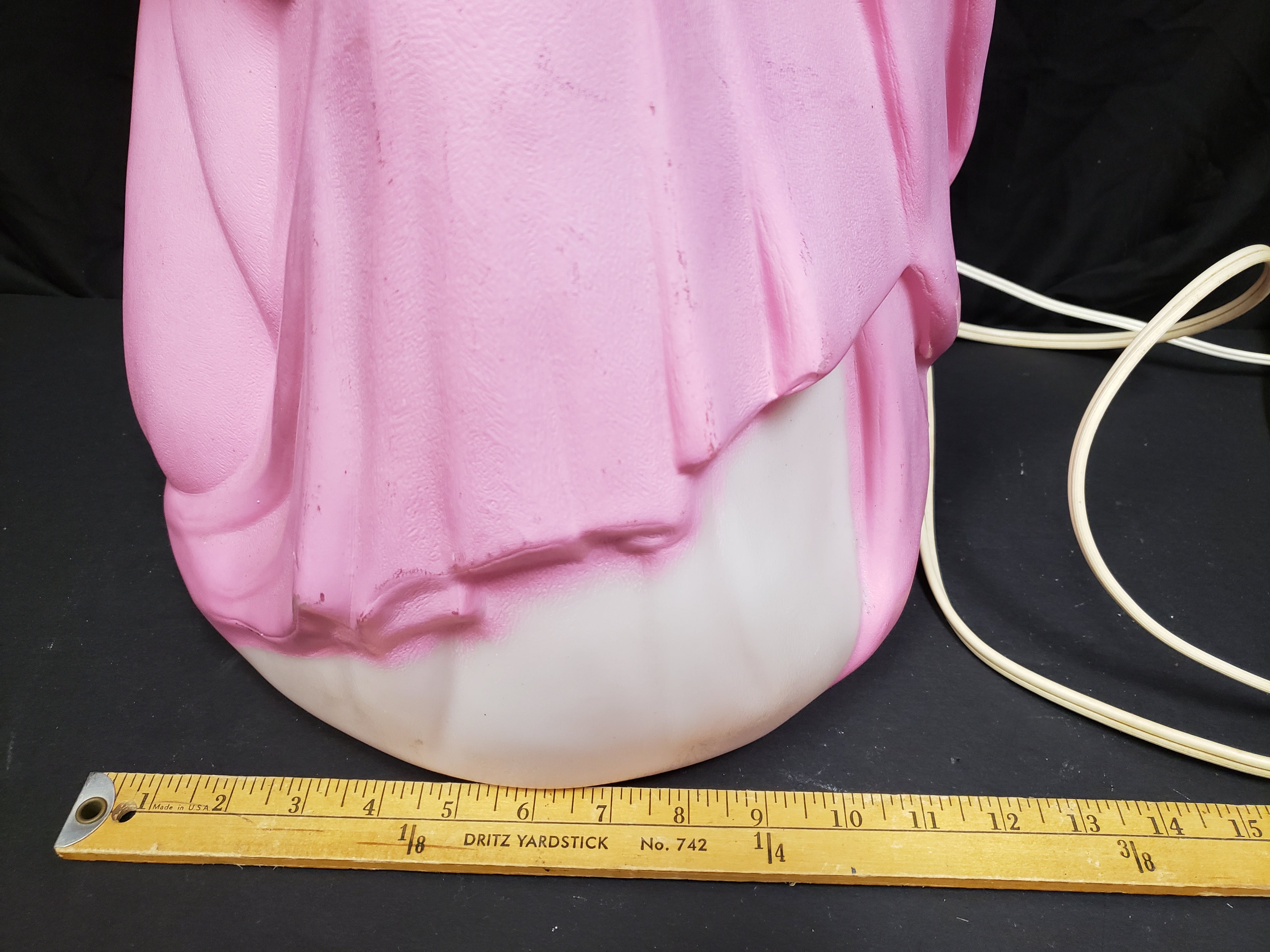 Vintage Christmas Outdoor Blow Mold Nativity Joseph Pink Figurine 27" (lot 2244)