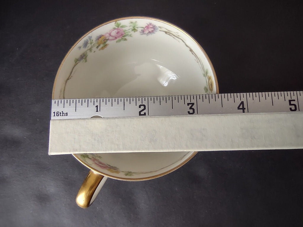 Vintage GDA Limoges Gold Trim Teacup ONLY Summer Flower Garland (lot 693)