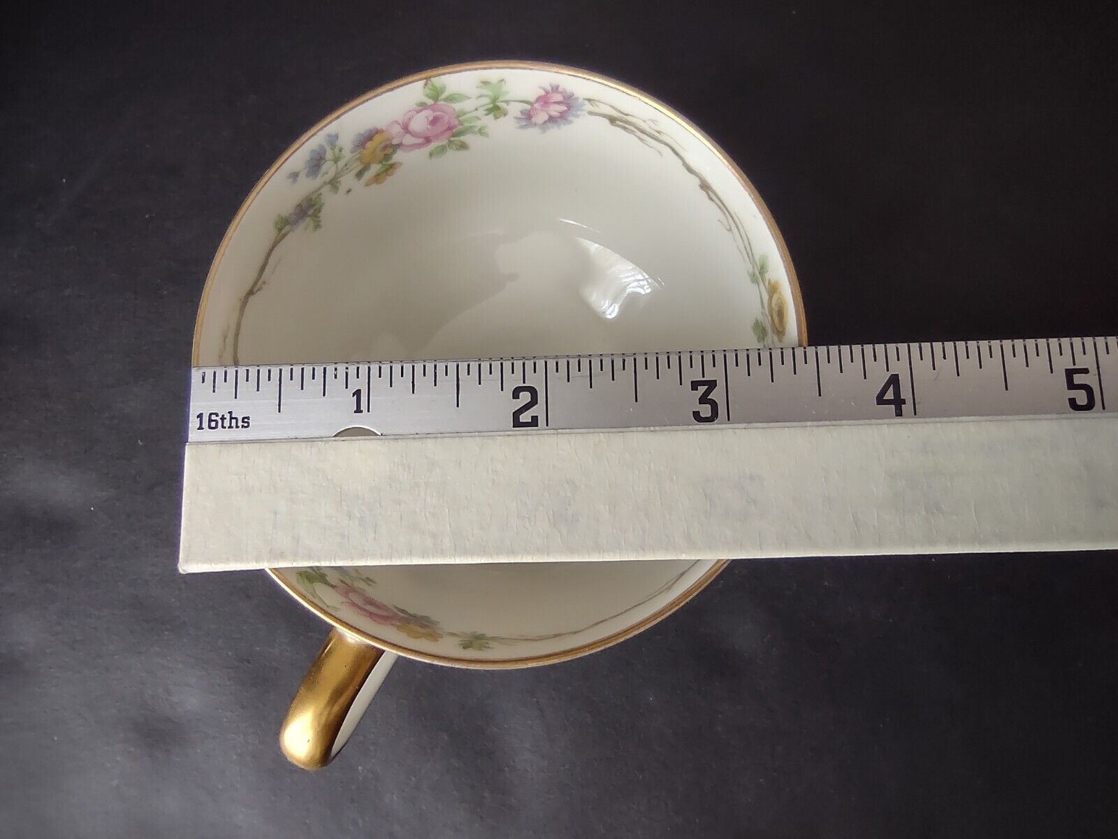 Vintage GDA Limoges Gold Trim Teacup ONLY Summer Flower Garland (lot 693)