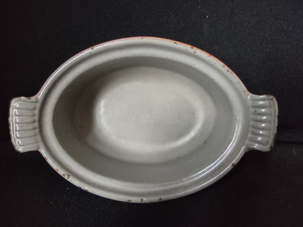 Vintage Le Creuset 14 Cast Iron Enameled Orange Backing Dish 5-1/2" (lot 2776c)