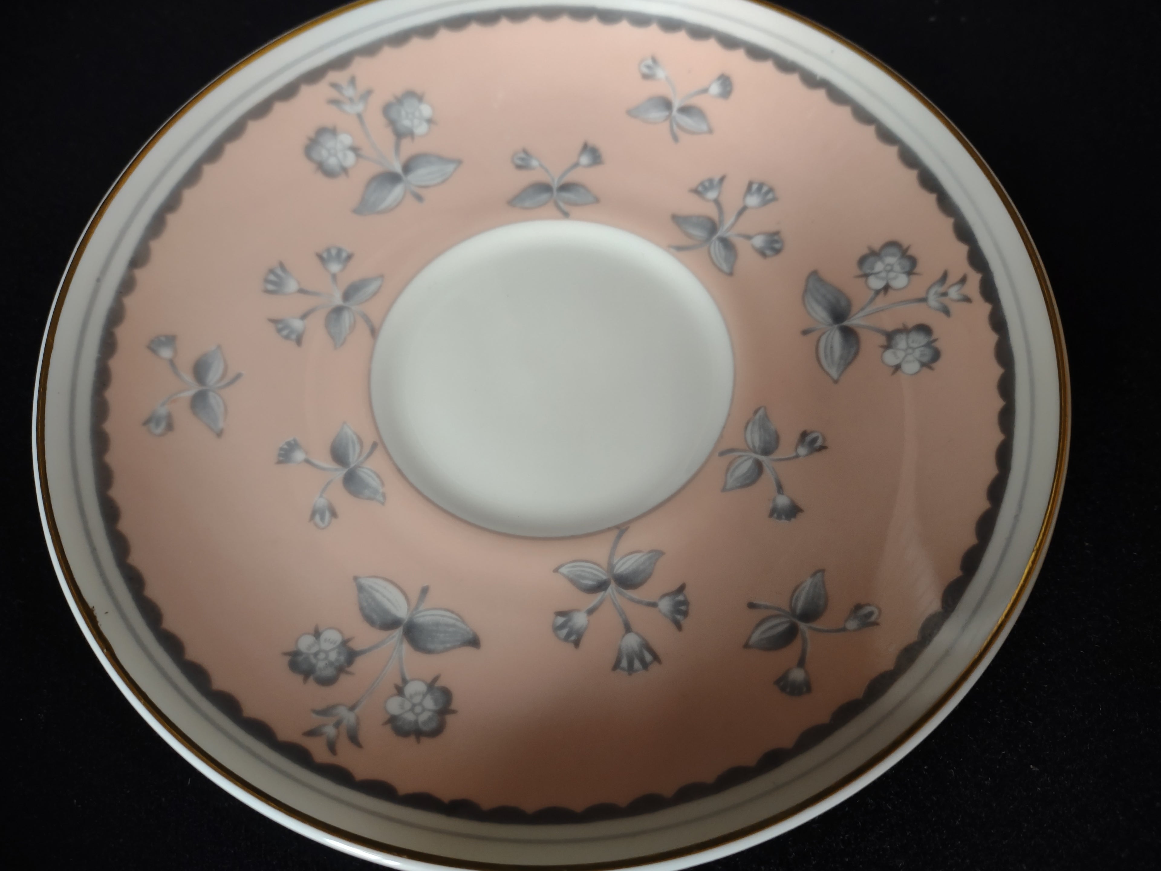 Wedgwood Pimpernel Pink Saucer ONLY Green Stamp (lot 2768)