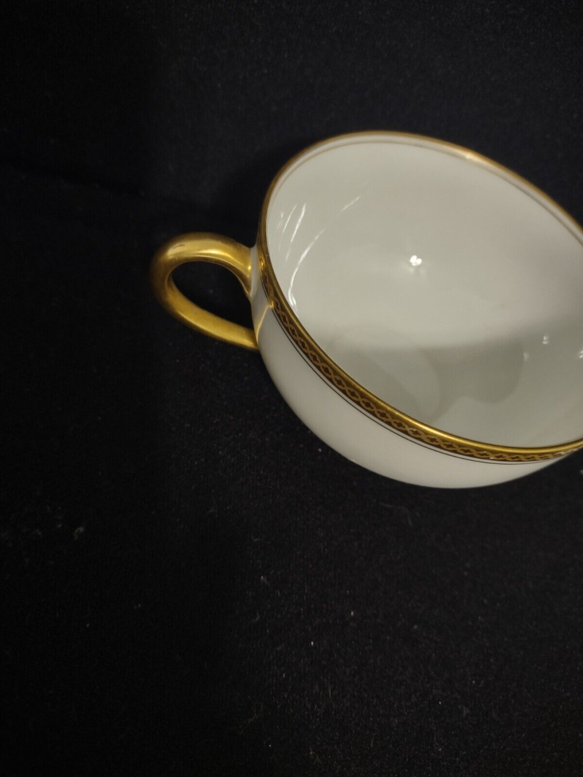 087 Haviland Limoges France Cup and Saucer White & Gold Trim Wellesley S 112