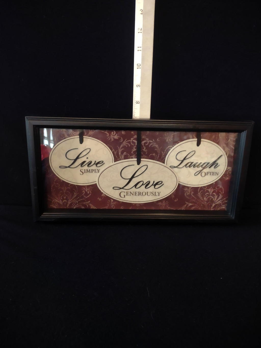 Decorative Black Framed Live Laugh Love 14x7 Picture (Lot 4227)