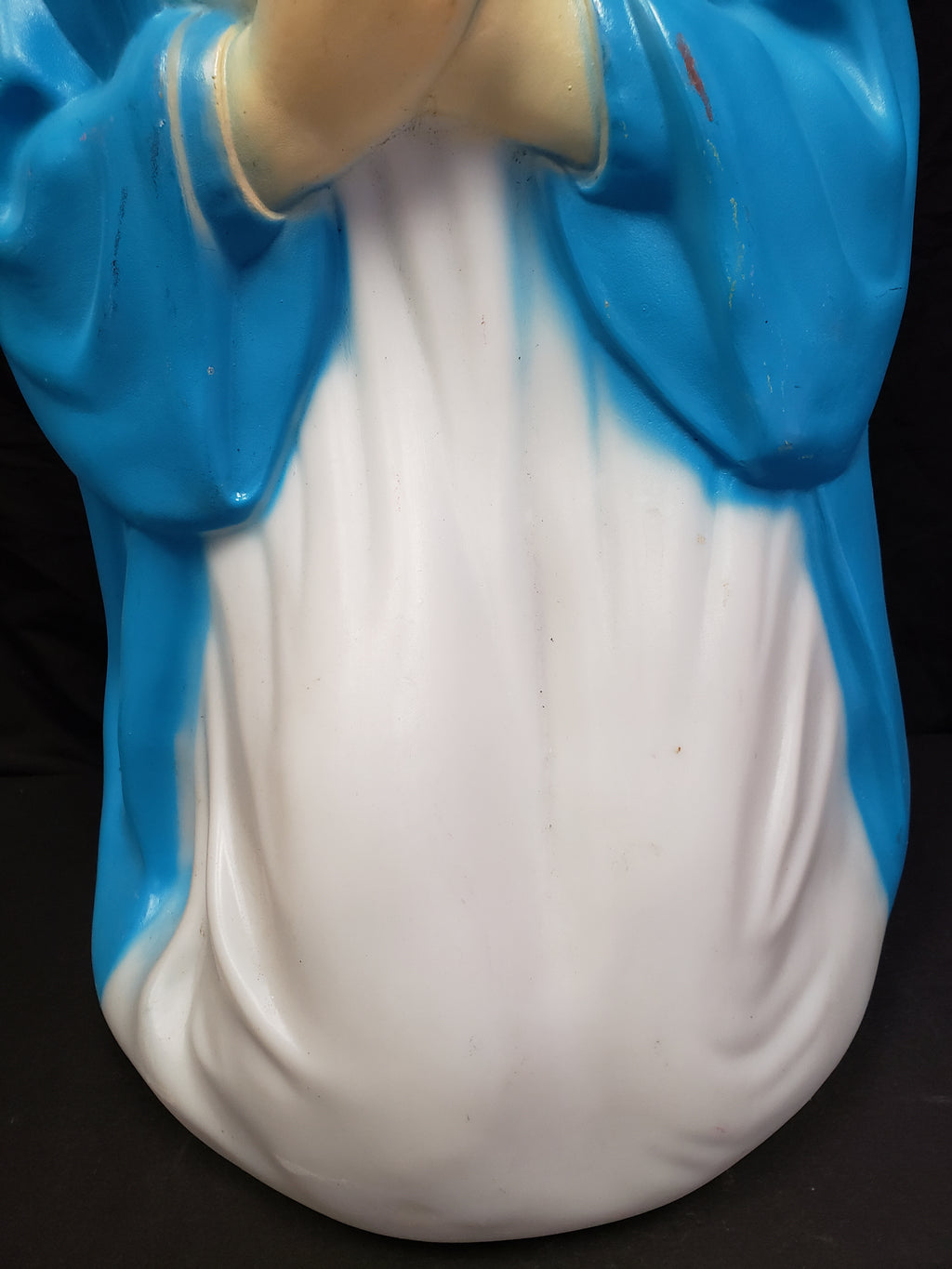 Vintage Christmas Outdoor Blue Open Eyes Mary Blow Mold 27" (lot 2265)