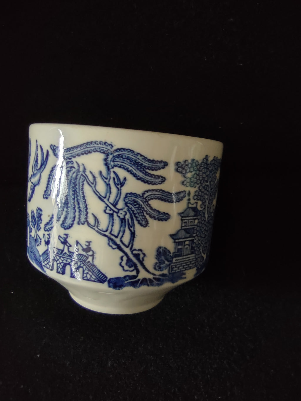 Vintage Churchill Teacup Saucer Ironstone Blue Willow Set Of 2 (Lot 5584)