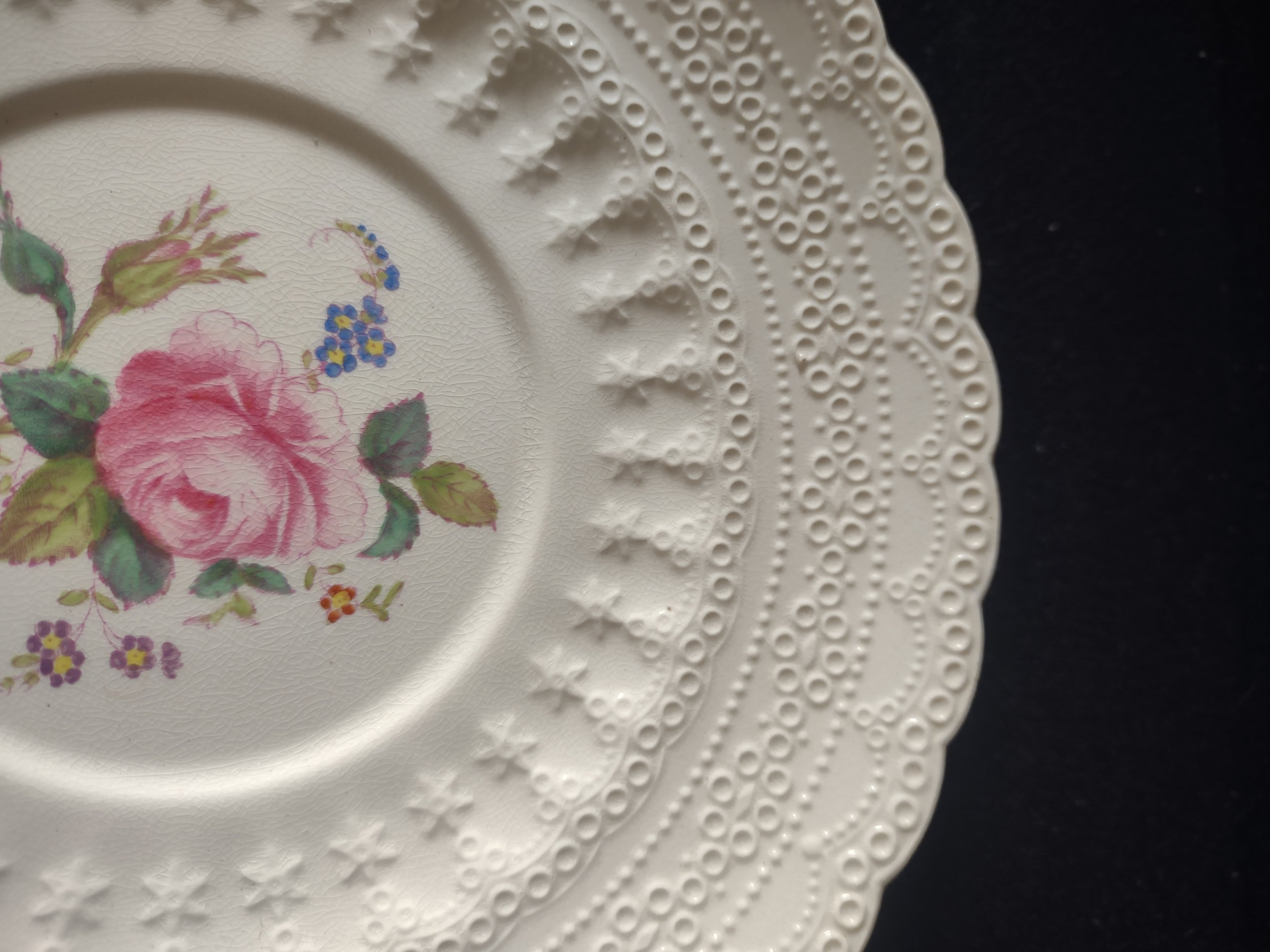 Vintage Copeland Spode Soup Liner Plate Billingsley Rose Ironstone (Lot 5791)