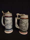 Vintage Collectible Set 2 Tankard Beer Stein Avon Train Airplane (lot 2536j)