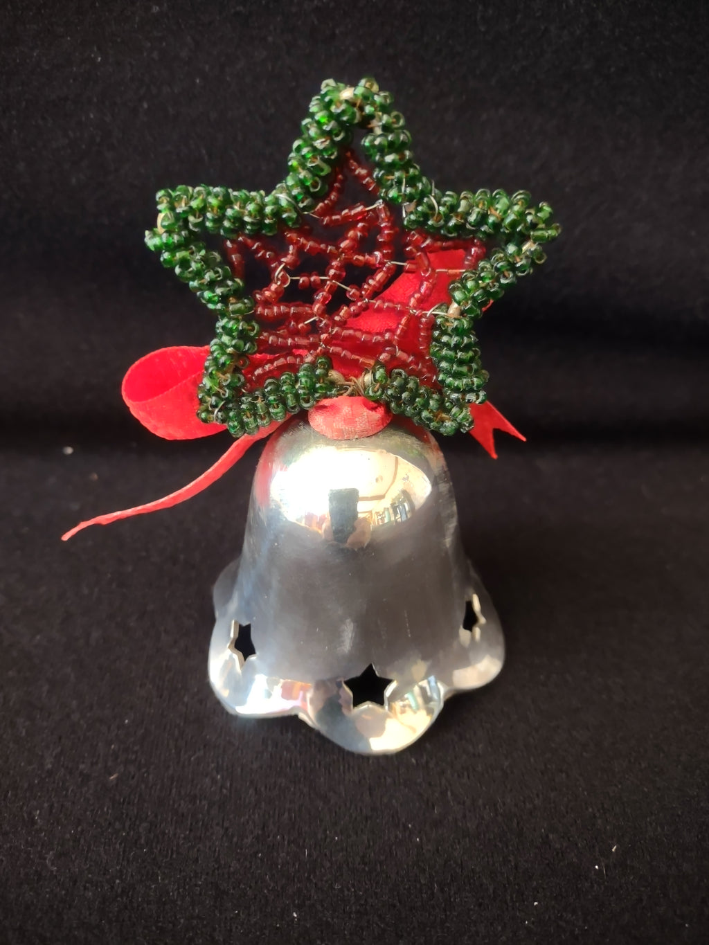 Vintage Silver Plated 2001 Christmas Bell Bow Star (Lot 4125)