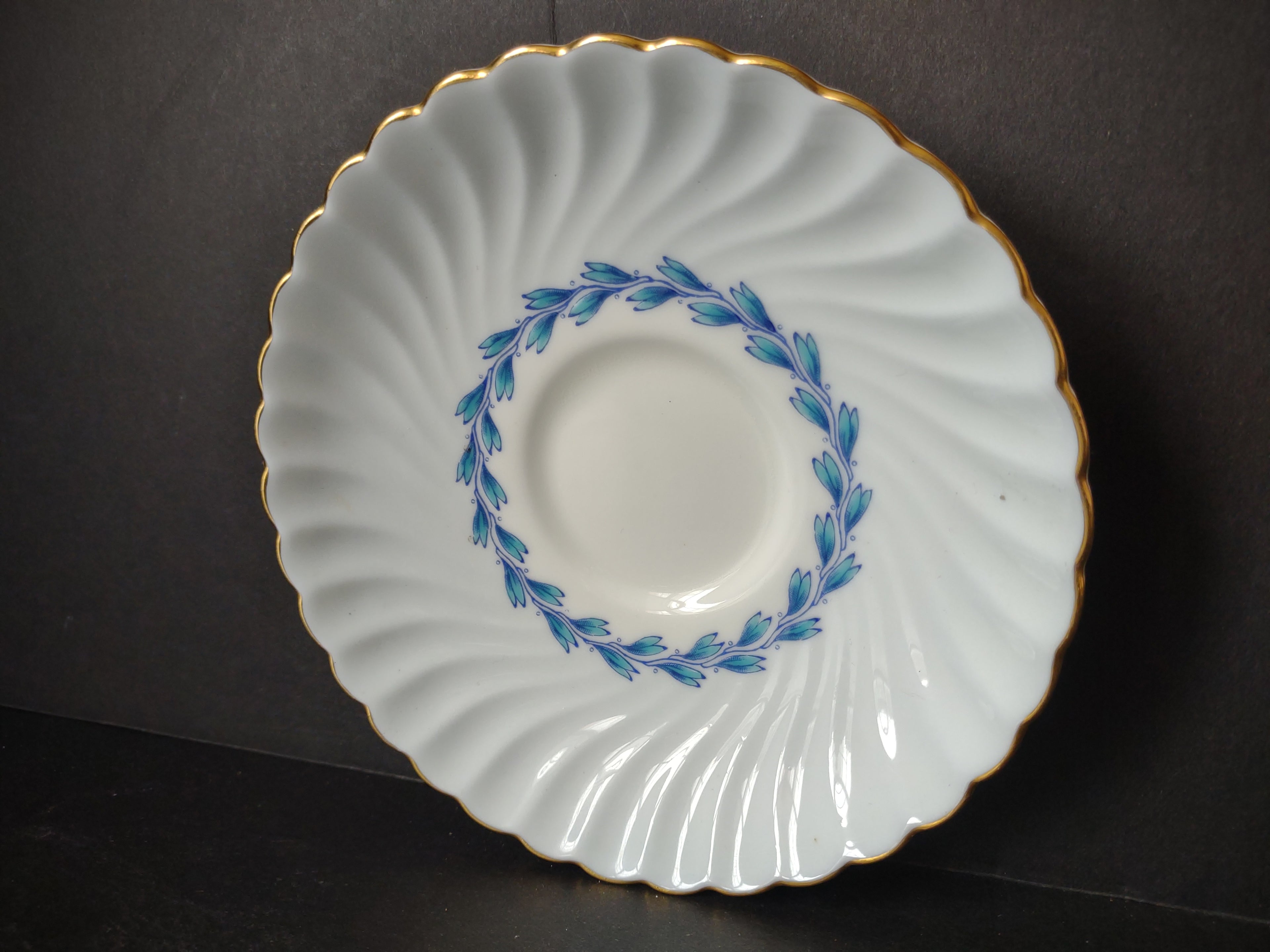Vintage Minton England Bone China Cheviot Blue Saucer (lot 5443)