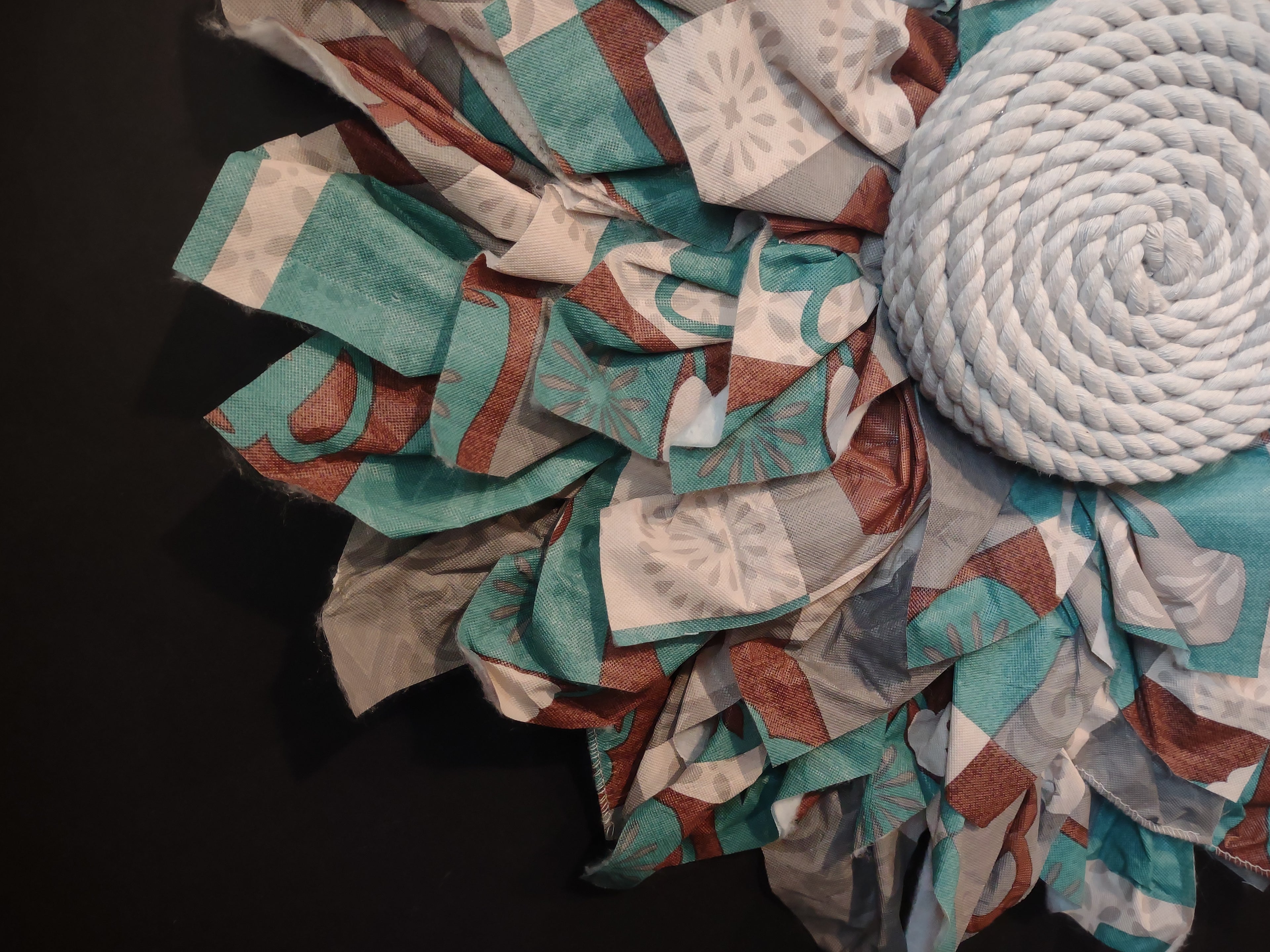 Front Door Wreath Spring Turquoise Brown Decor (lot 1366)