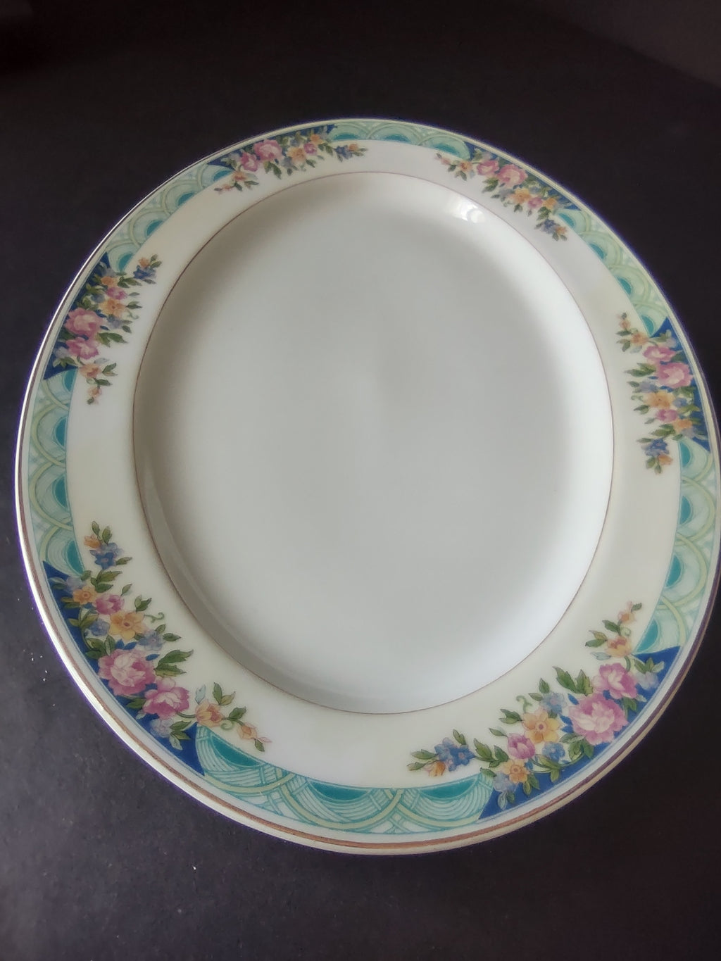 Haviland Limoges Massachusetts Tea Cup with Saucer Blue Floral (lot 937)