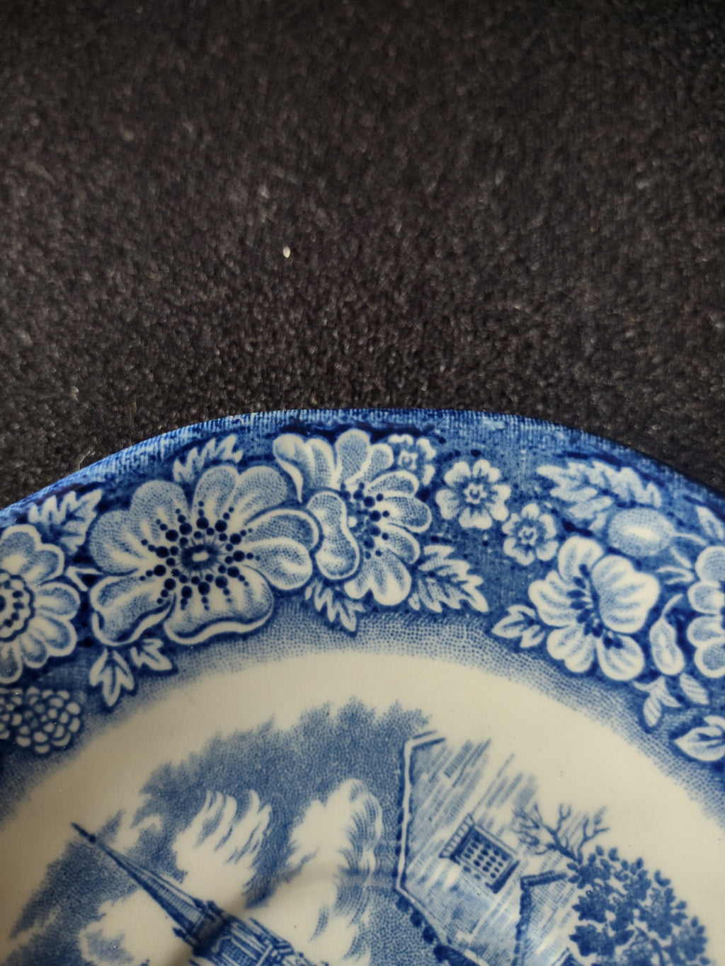Vintage Enoch Wedgwood Co Saucer Historic Colonial Scenes Liberty Blue (Lot 5580