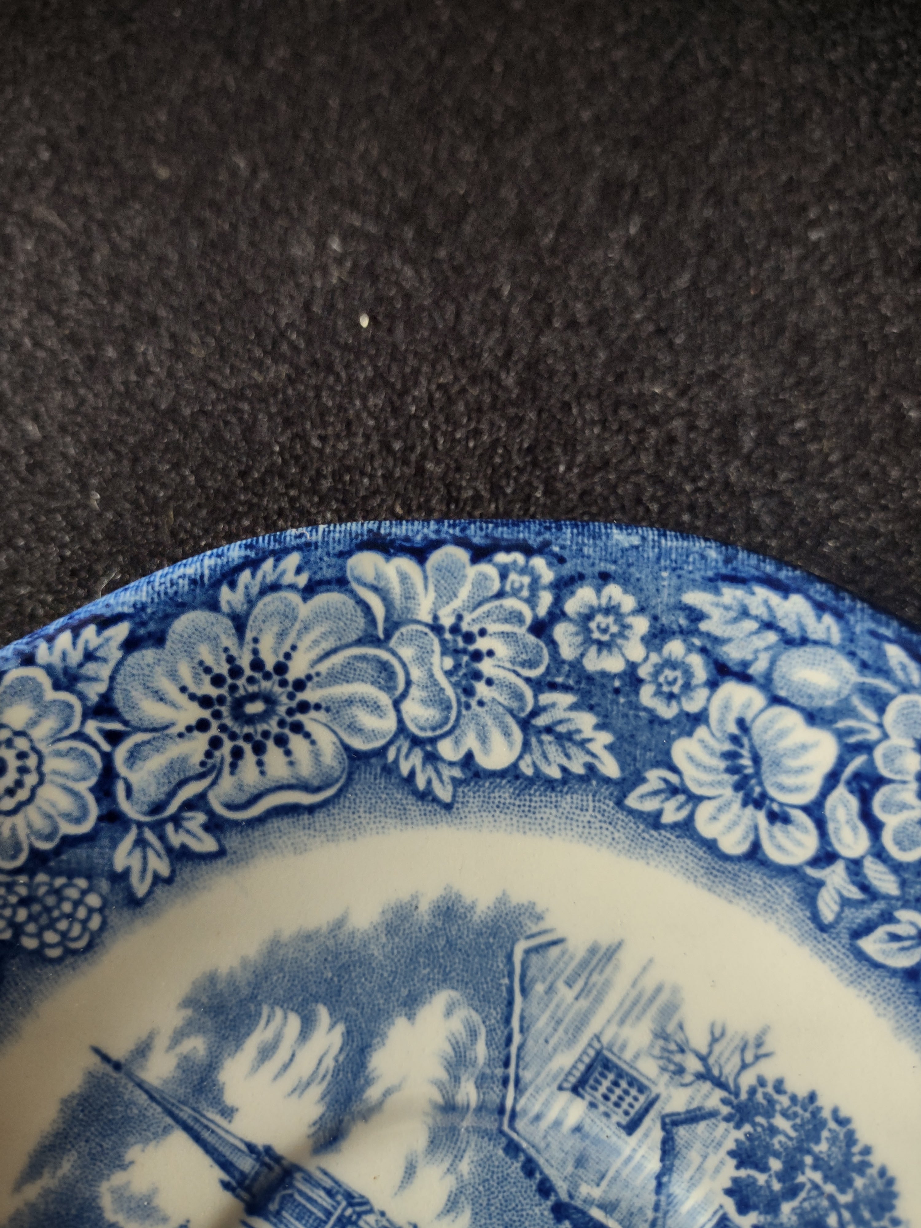 Vintage Enoch Wedgwood Co Saucer Historic Colonial Scenes Liberty Blue (Lot 5580