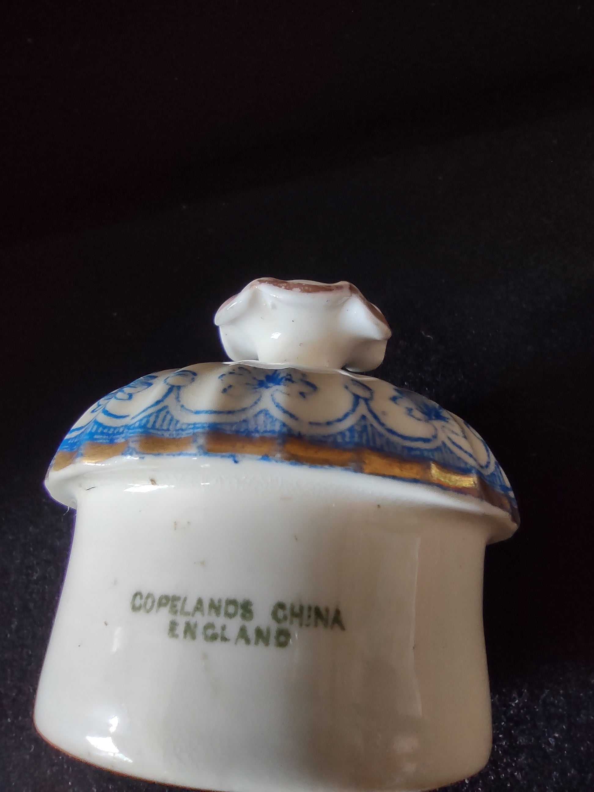 Vintage Copeland Spode Coffee Pot Earthenware Blue Ermine IMPERFECT (Lot 5764)
