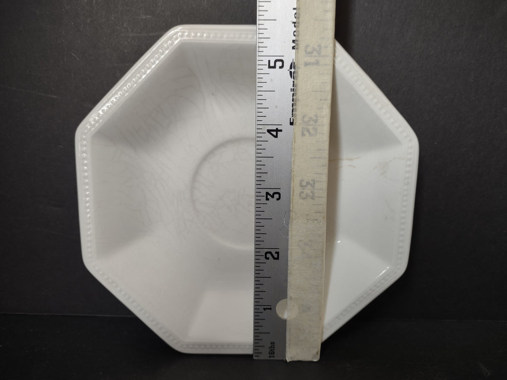 Vintage Ironstone England White Johnson Bros Saucer CRAZING (lot 5643)
