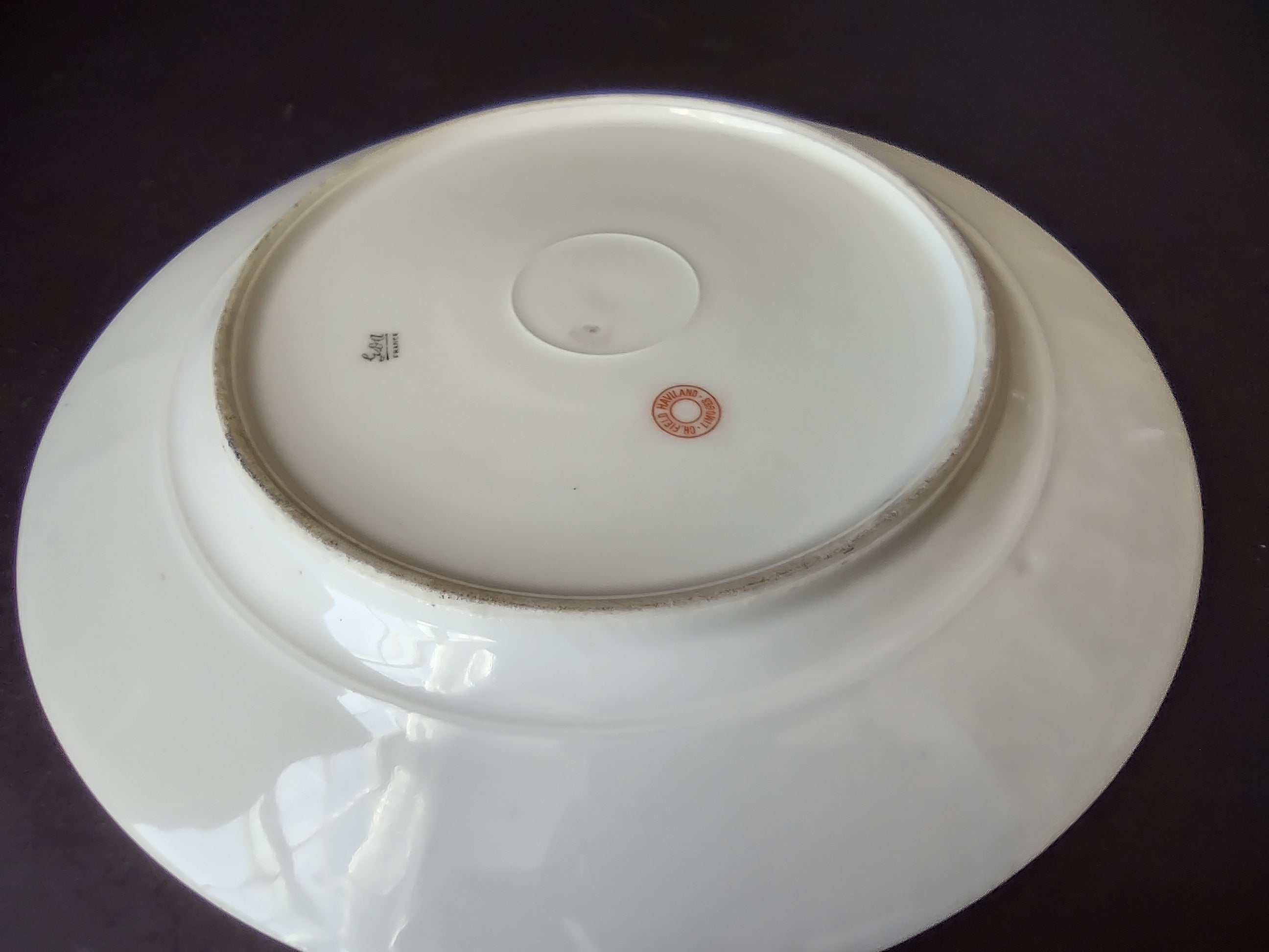 GDA France Limoges French Cottage Shabby Chic Dinner Plate Blue Flower (lot 1101