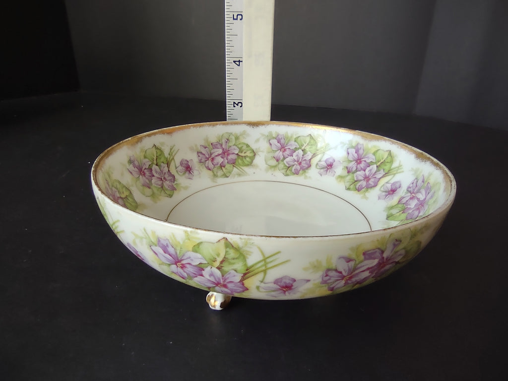Elite Works Limoges French Shabby Cottage Chic Footed Bowl (lot 1128)