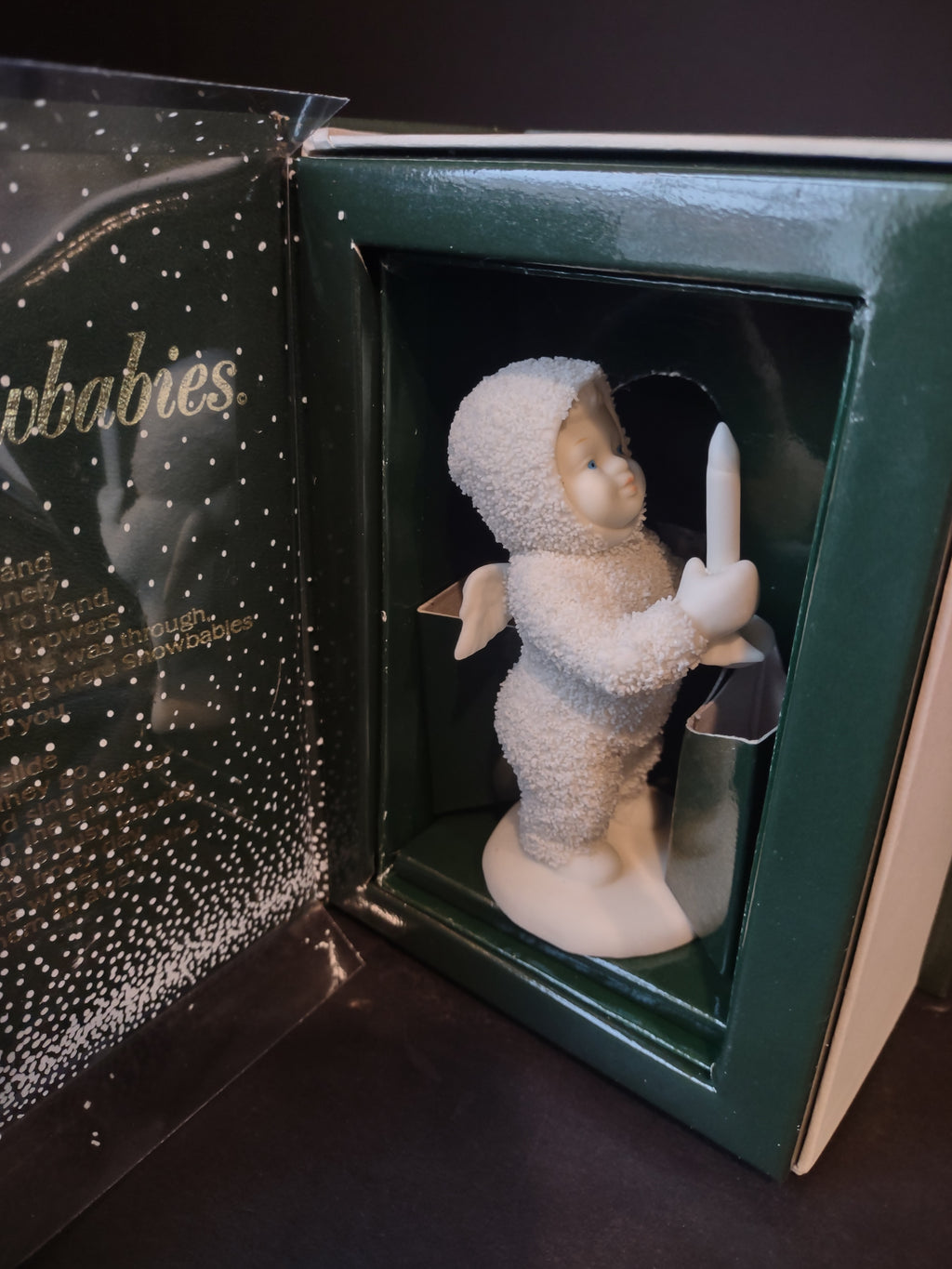 Vintage Christmas Snowbabies Winter Tales "Just One Little Candle" (lot 1447)