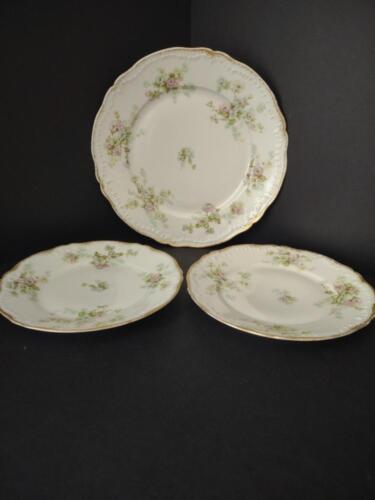 lot 774 Haviland Limoges Dinner Luncheon Plate Large Green White Roses Gold Trim