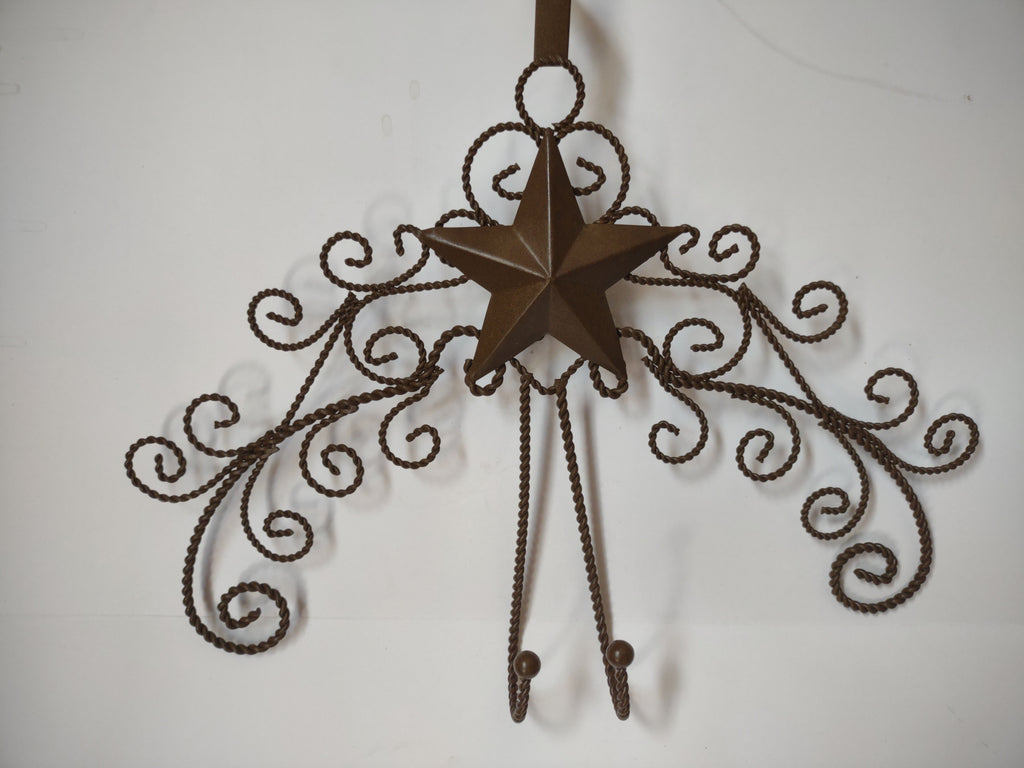 Metal Over the Door Star Key Hanger Brown (lot 2896c)