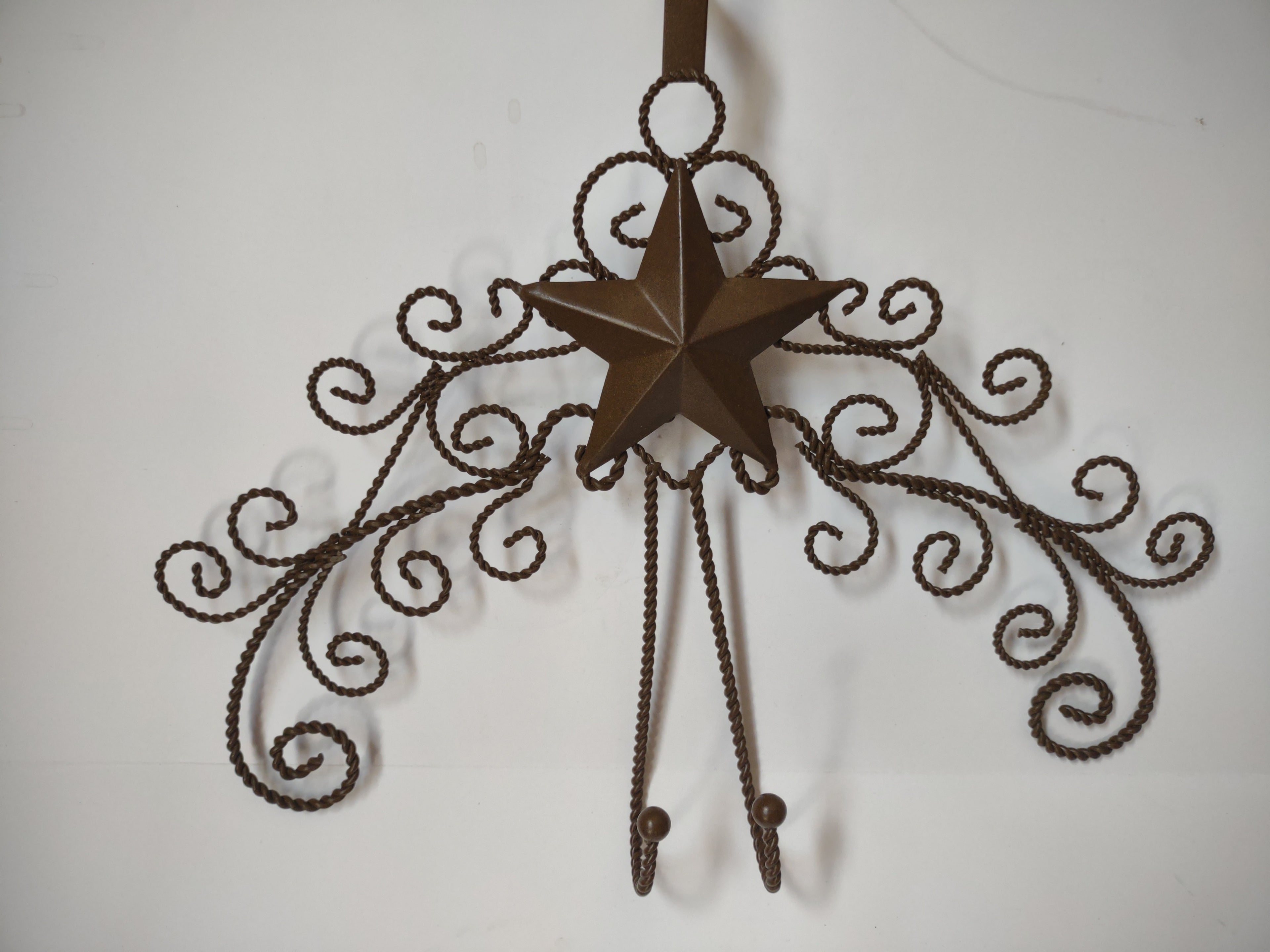 Metal Over the Door Star Key Hanger Brown (lot 2896c)