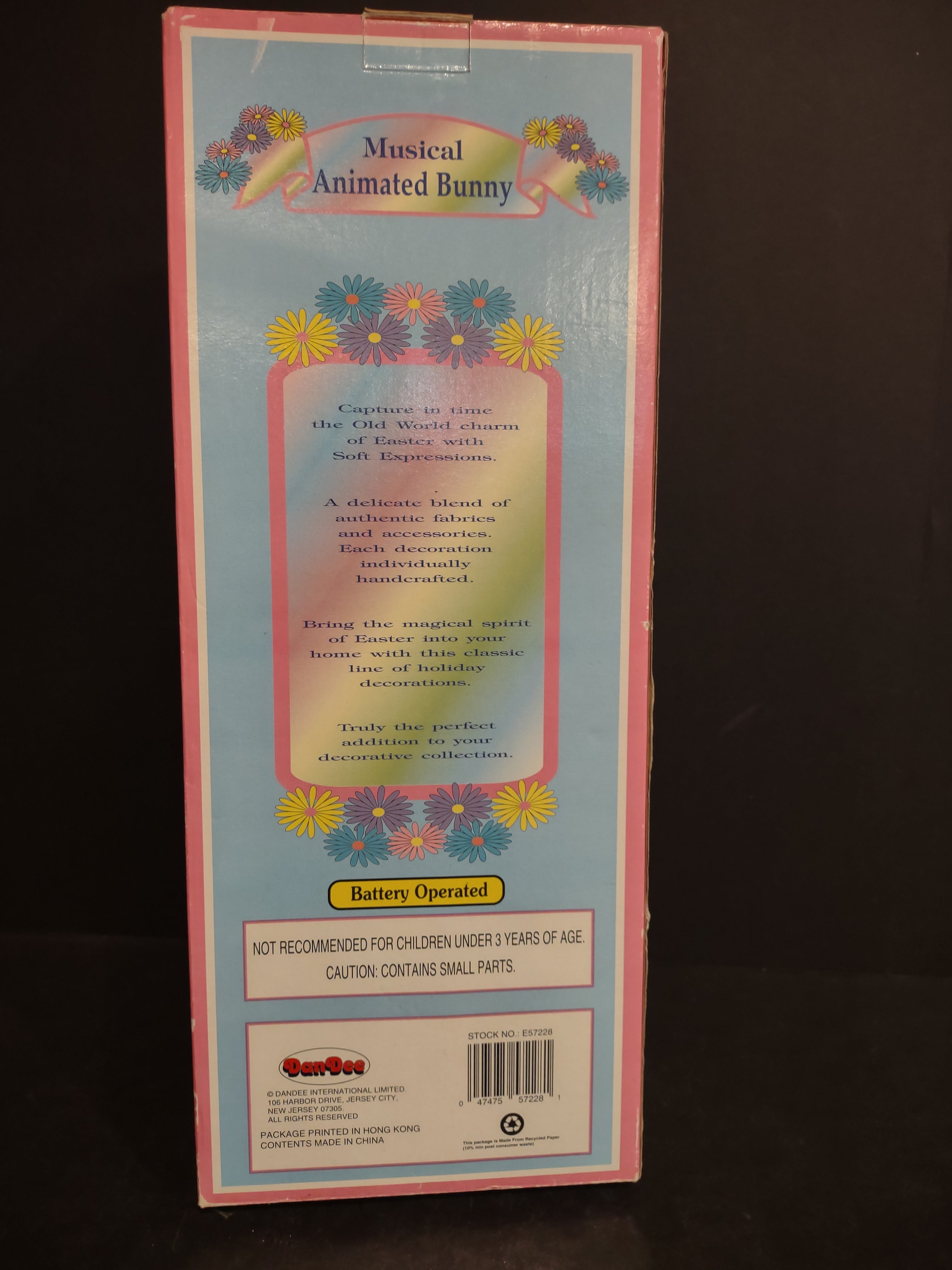 Dandee Musical Animated Girl Pink Bunny Rabbit Easter (lot 2550c)