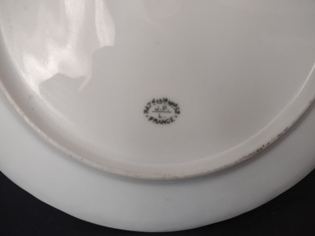 Set 3 JP France Plate Relief Molded Scrollwork Guild Gold Edge Luncheon (lot 358