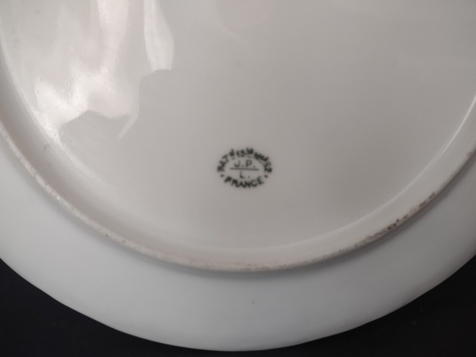 Set 3 JP France Plate Relief Molded Scrollwork Guild Gold Edge Luncheon (lot 358