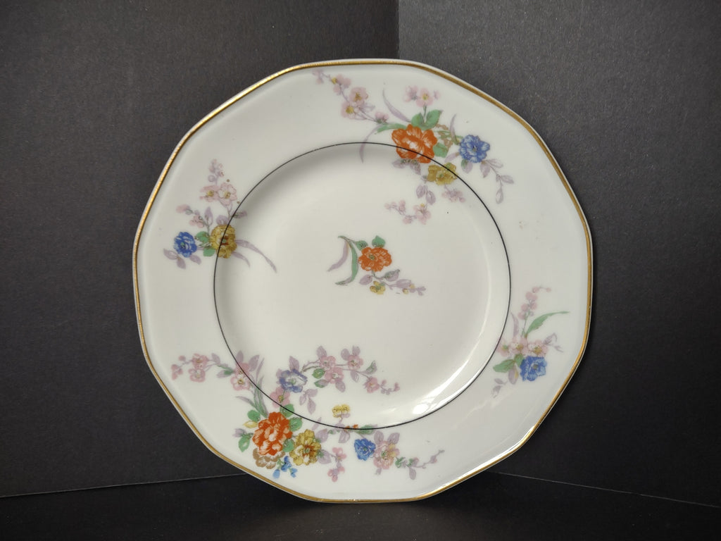Vintage French Chic Haviland Limoges White Jewel Dessert Plate Floral (lot 804)