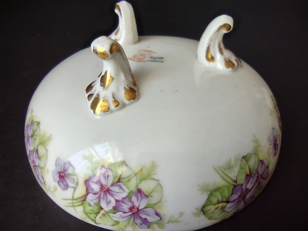 Elite Works Limoges French Shabby Cottage Chic Footed Bowl (lot 1128)