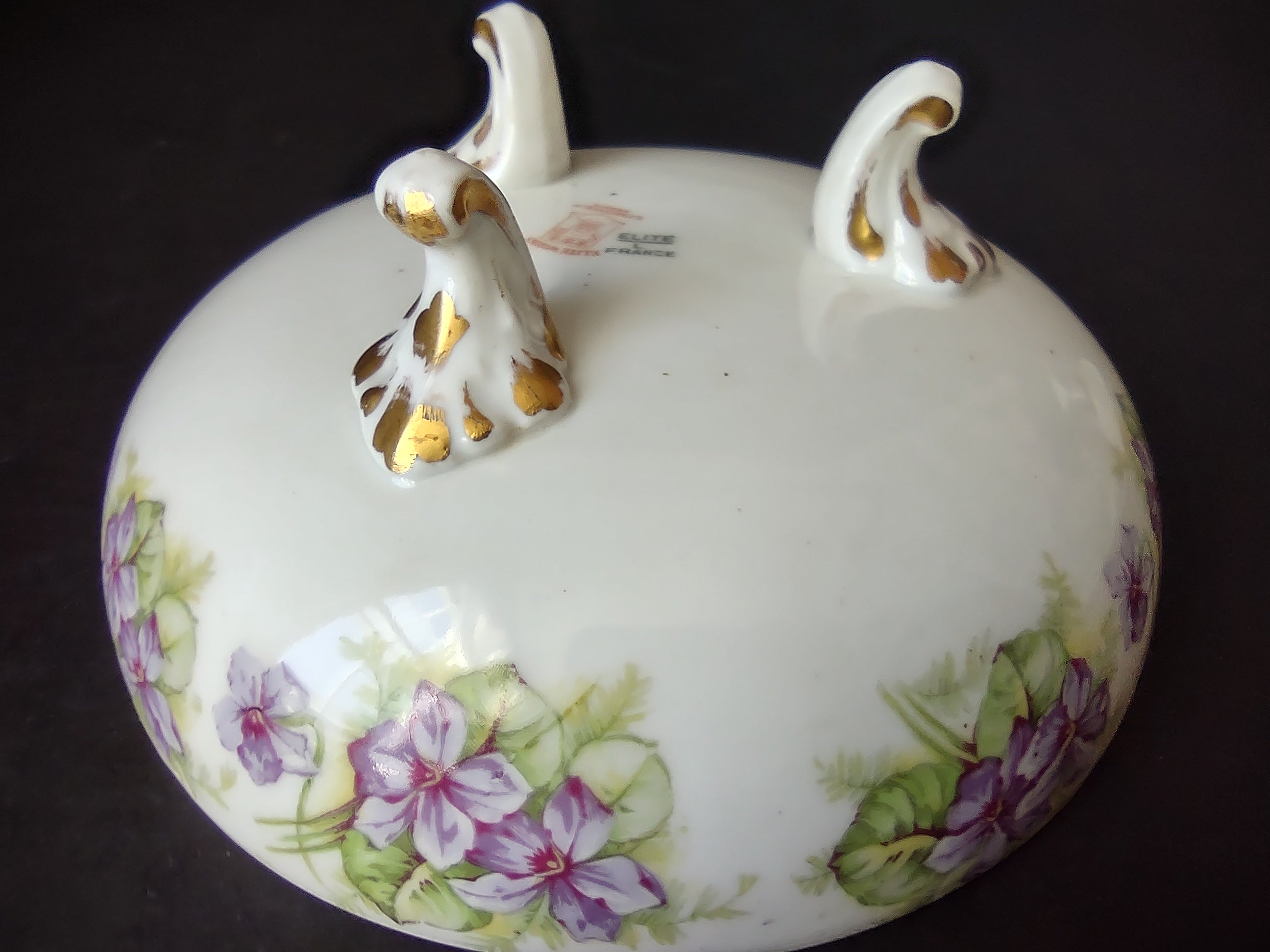 Elite Works Limoges French Shabby Cottage Chic Footed Bowl (lot 1128)