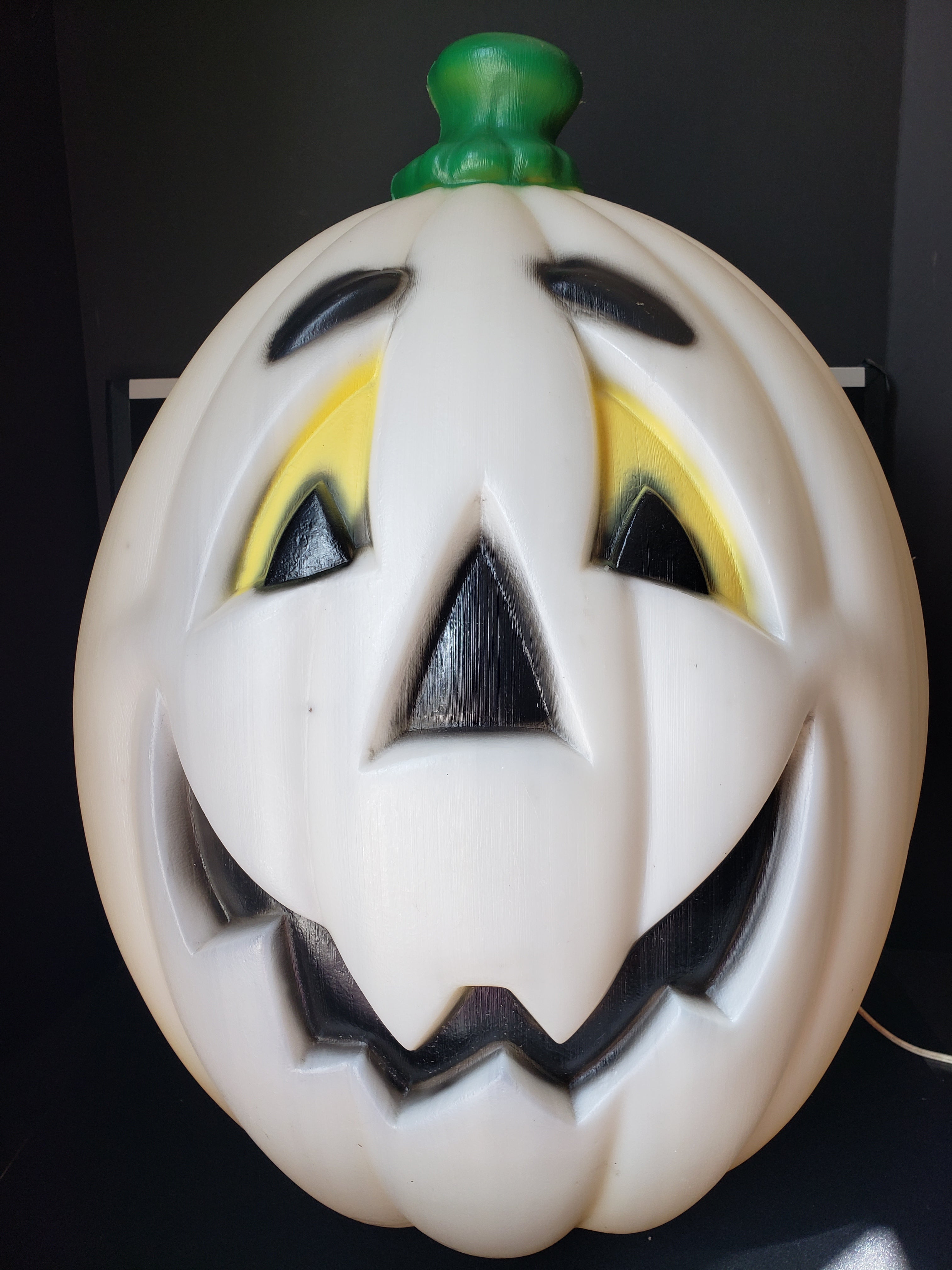 Large Vintage Halloween Blow Mold Pumpkin 24" Light Up (lot 2214)