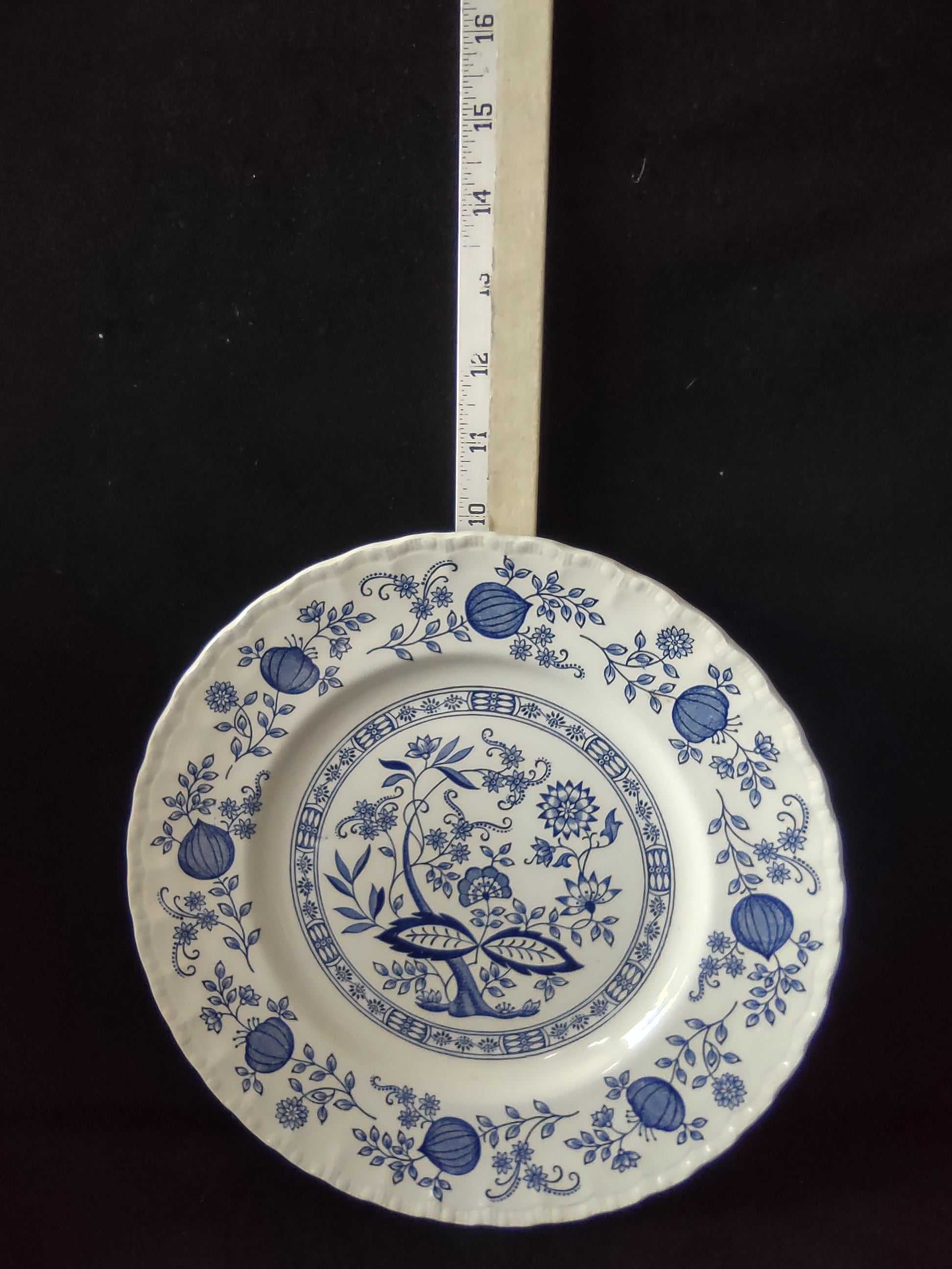 Vintage Enouch Blue Heritage 10" Dinner Plate Ironstone England Set Of 2 (5974)