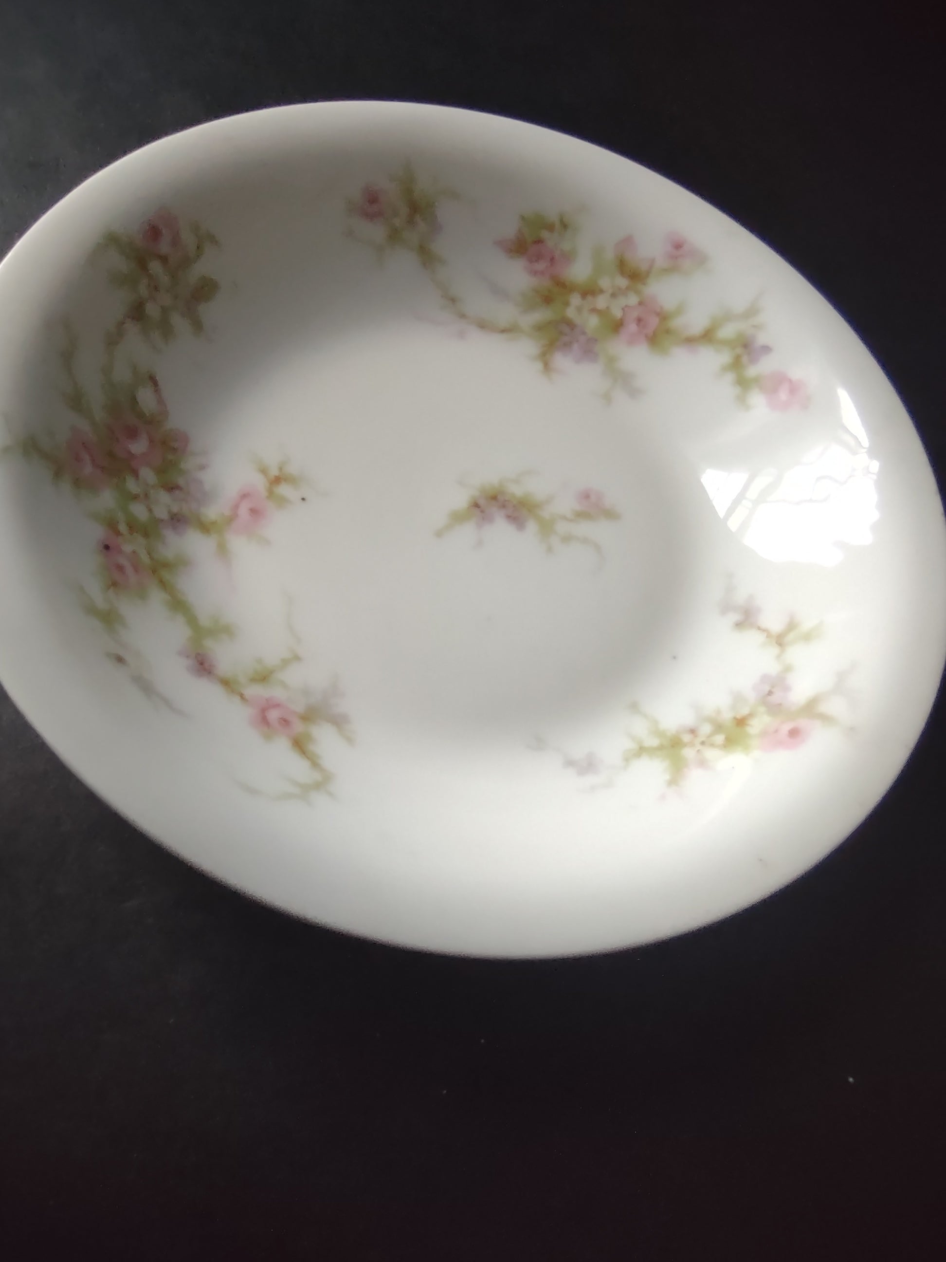 Haviland Limoges 8 x Small Bowl Rose White Purple Flower Moss (lot 900)