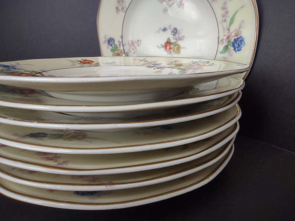 Haviland Limoges 8 x Yellow Jewel Bread Butter Plate Floral (lot 830)