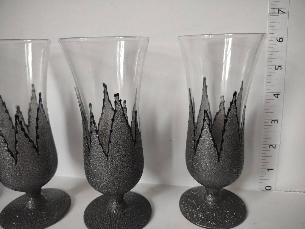 Set of 5 SMALL Hurricane Mixed Drink Glass Vintage MCM (lot 2745)